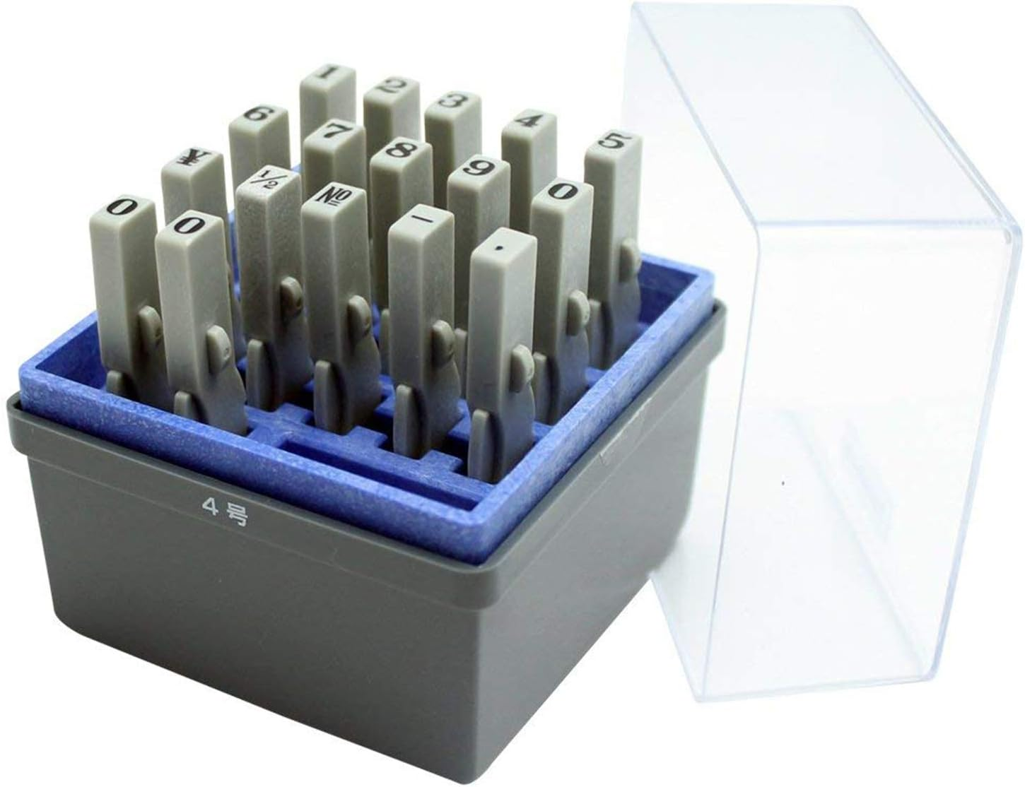 Shachihata GRN-4M Rubber Stamp with Handle, Connecting Type, Number Set, Mingasa Body, No. 4, Stamp Face 0.2 X 0.1 Inches (4.0 X 3.2 Mm)