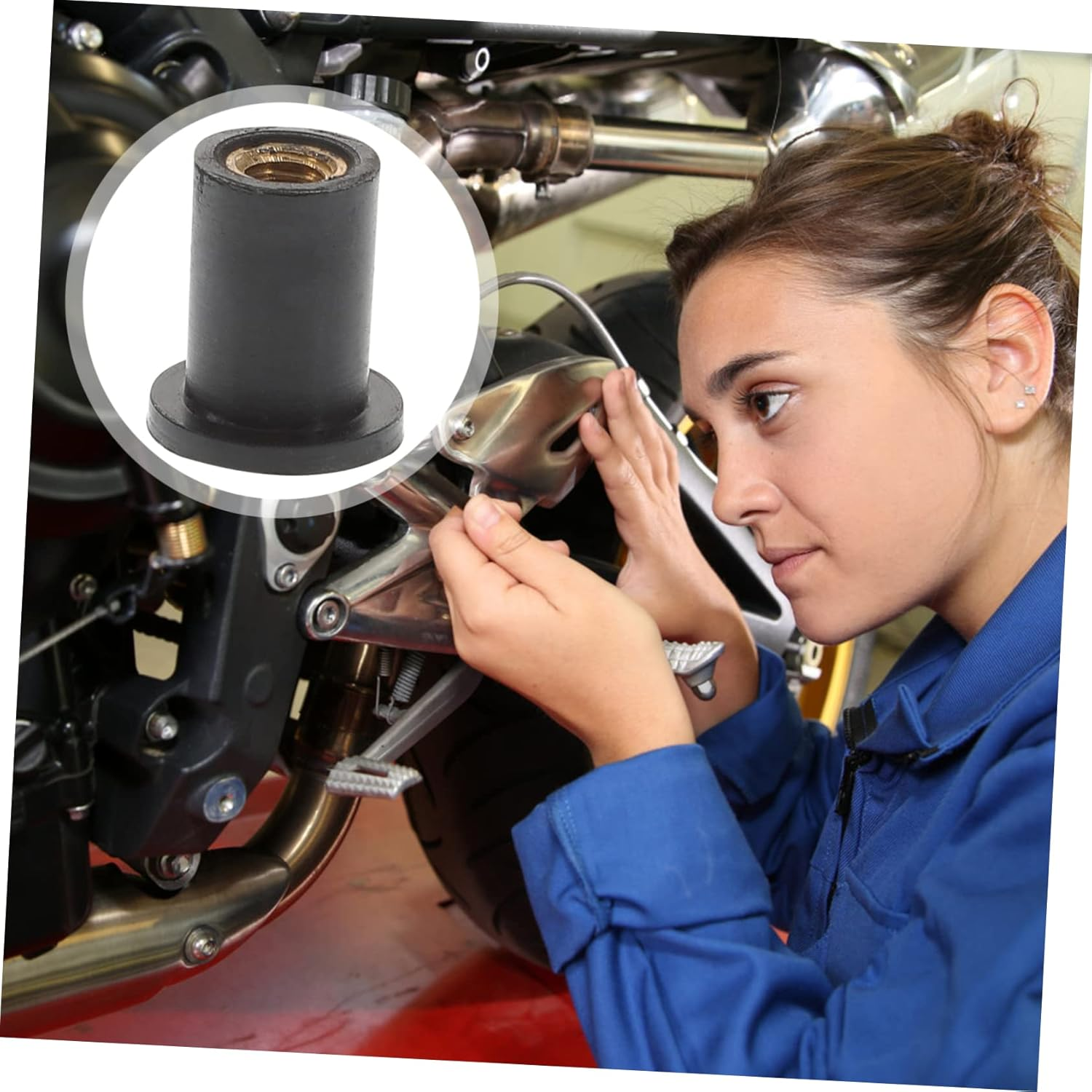 ERINGOGO 2Sets Motorcycle Accessories 5/16 Inch Well Nuts Windscreen Nuts Set Motorcycles Easy to Install 25Pcs*2 image number 2