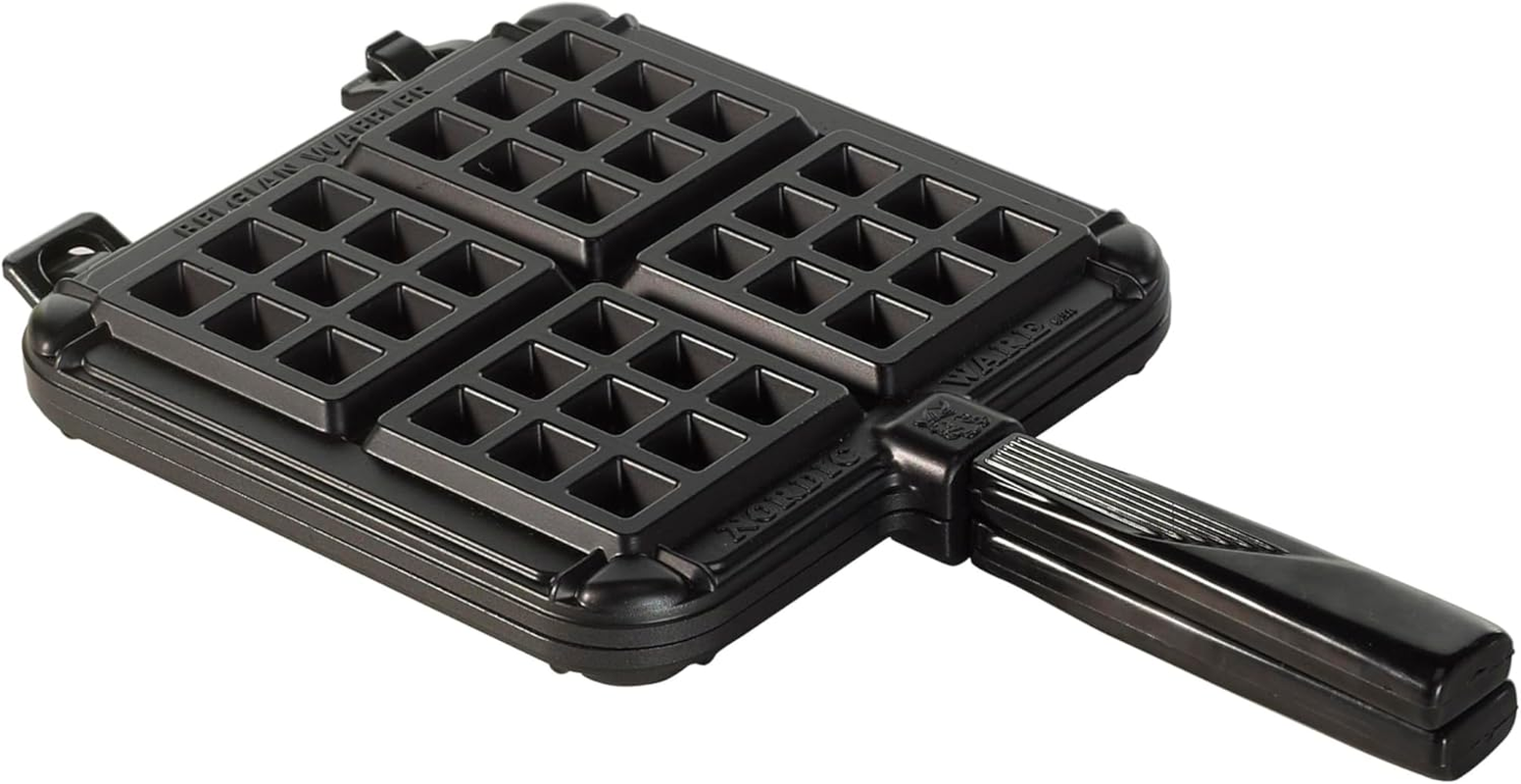 Nordicware 15040 Cast Aluminum Stovetop Belgium Waffler , Black - Belgium Waffle Iron