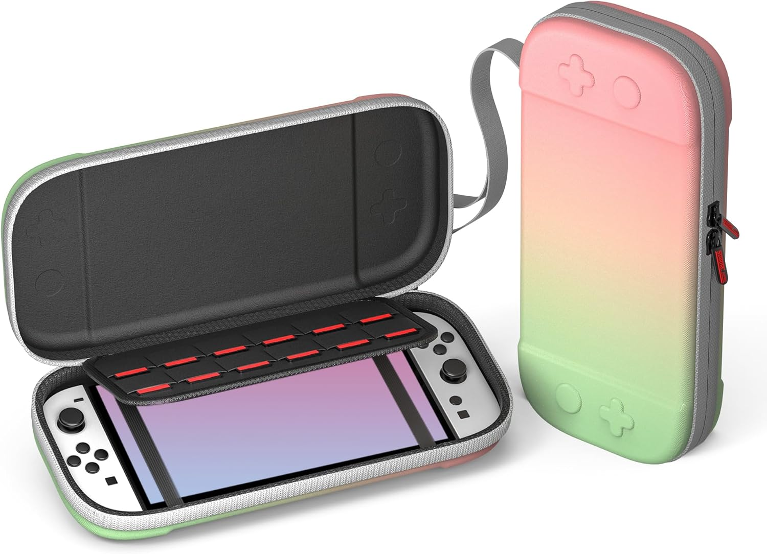 Slim Carrying Case for Nintendo Switch 2 Model 2025, Odorless Felt Protective Hard Shell with 12 Game Card Slots, Portable Travel Storage Case (Matcha Green, for Nintendo Switch 2 2025)