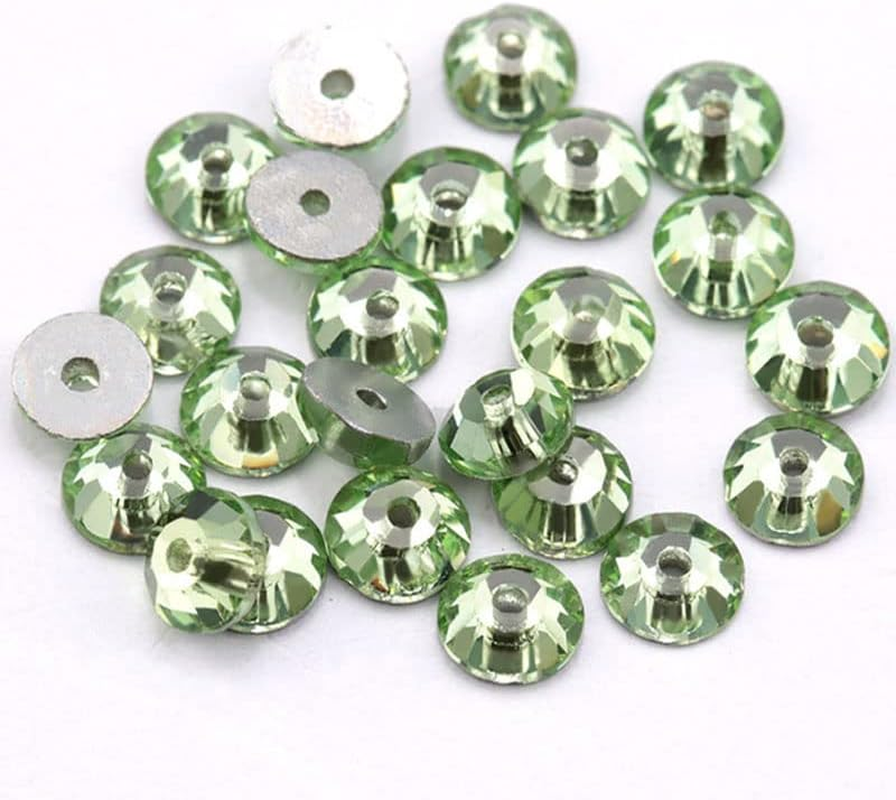 288 Pcs SS20 5Mm Sew on Rhinestones round Crystal Flatback Glass Sewing Rhinestones Glitter Gems with Holes for Crafts Clothes Shoes Dress Garments (02 Crystal AB)