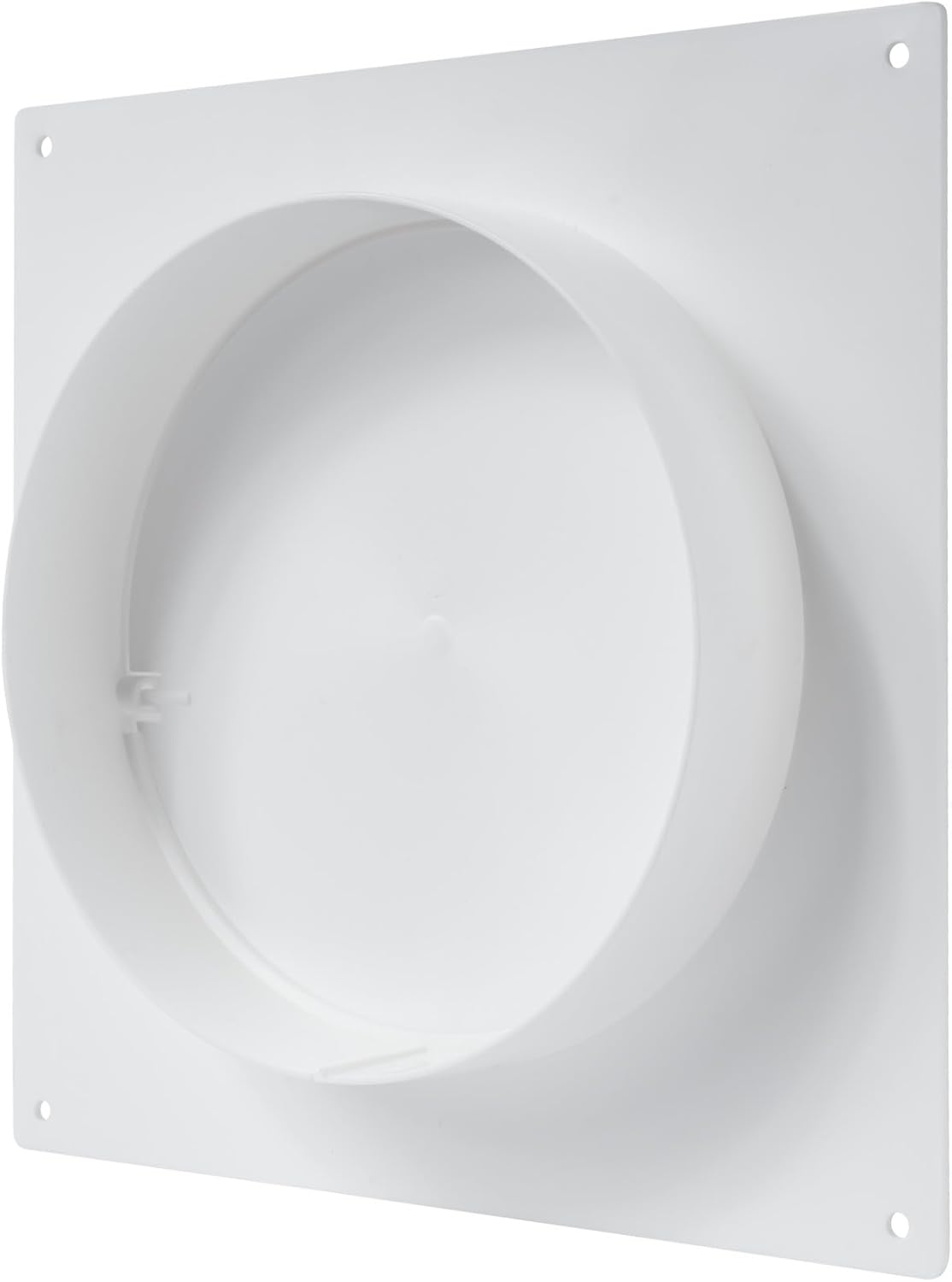 Vent Systems 6" Inch Air Vent Duct Connector Flange Straight Ventilation Pipe Plastic Ducting Connector Plate for Cooling Heating Ventilation System HVAC with Valve image number 5