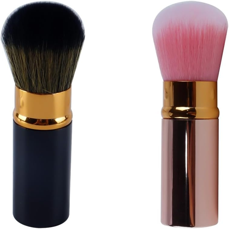 Orivin 2 Pieces Retractable Blush Brush with Makeup Brush for Liquid Cream, Foundation, Powder, Concealer, Professional Blending on the Face image number 3