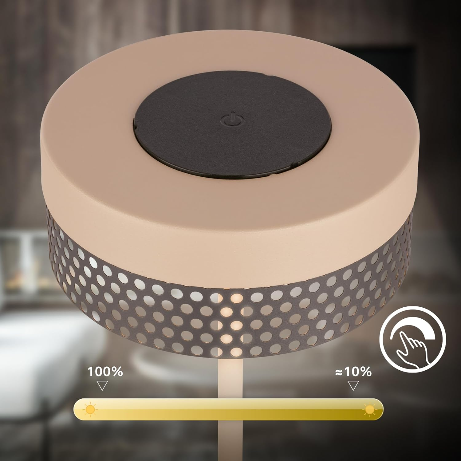 BRILONER - LED Table Lamp Wireless IP44 with Touch, Dimmable, Battery Replaceable, Bedside Lamp, Reading Lamp, LED Lamp, Decorative Lamp, Table Lamp, Battery Lamp, Outdoor Lamp, 16 X 35 Cm, Beige image number 4