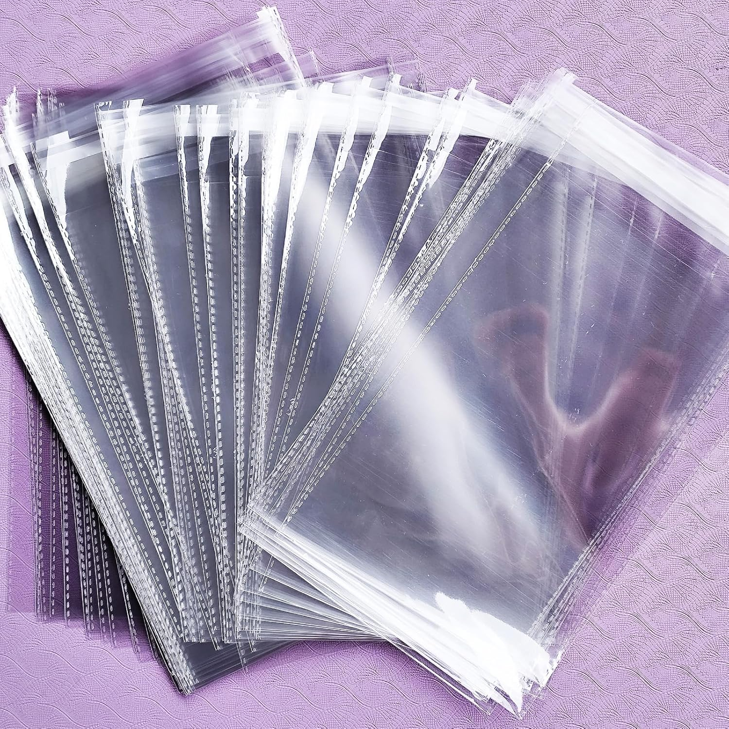 100 Count A5 Self Seal Clear Cello Cellophane Resealable Plastic Poly Bags for A5, Letter Sized Documents, Marketing Materials, Clothes (A5-100PCS) image number 5