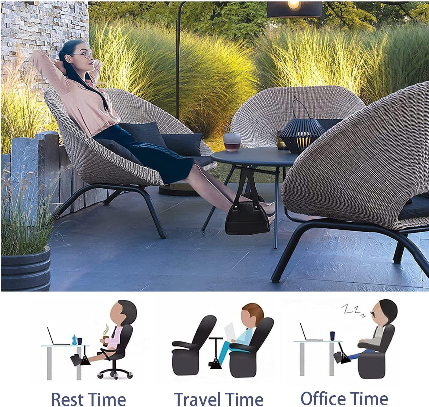 Airplane Footrest - Best Travel Essential, Airplane Travel Accessories, Portable Plane Leg Rest, Provides Relaxation and Comfortable for Long Flight (Sponge) image number 6