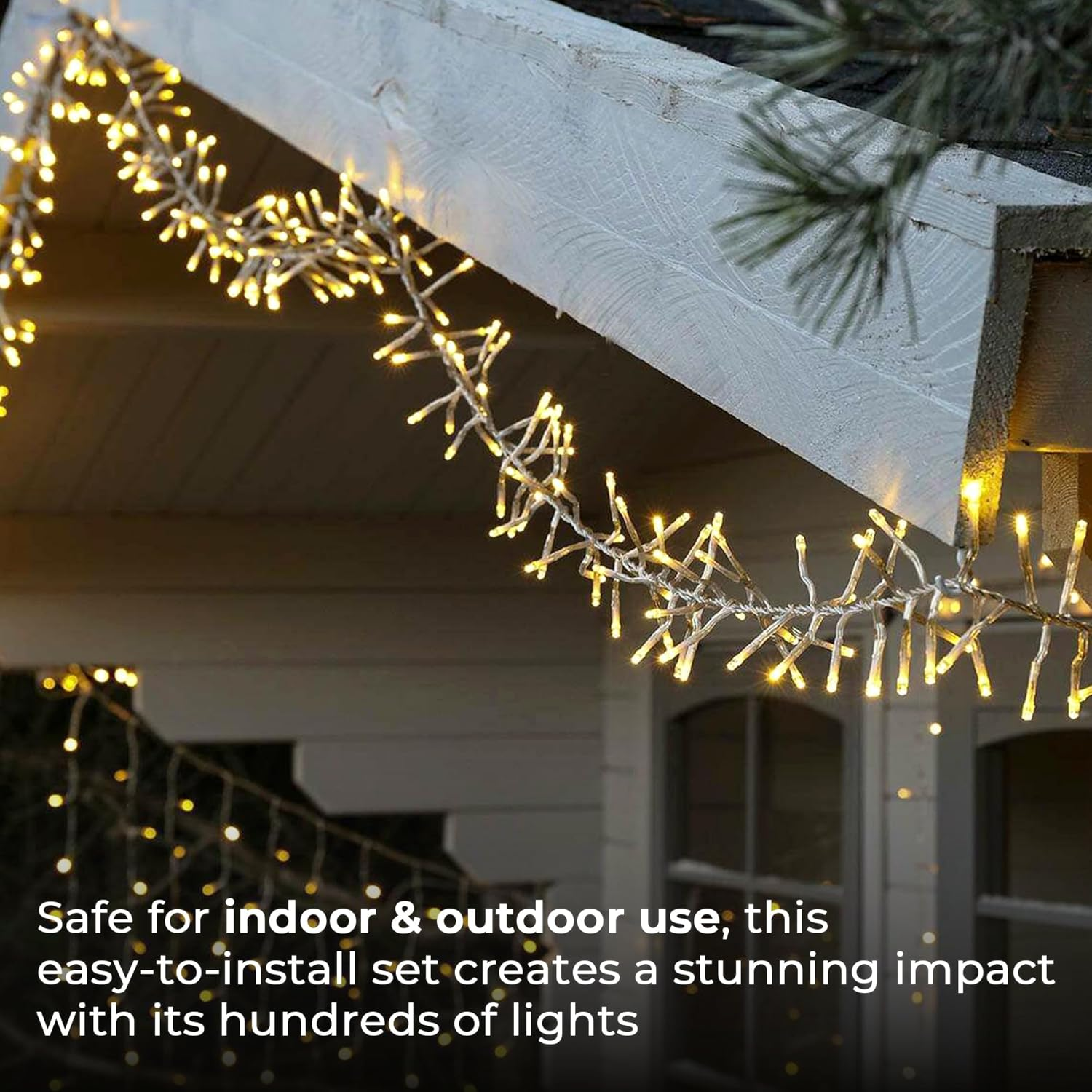 720 LED Cluster Light with Clear Cable -3 Colour Options - Warm White - Multicolor image number 7