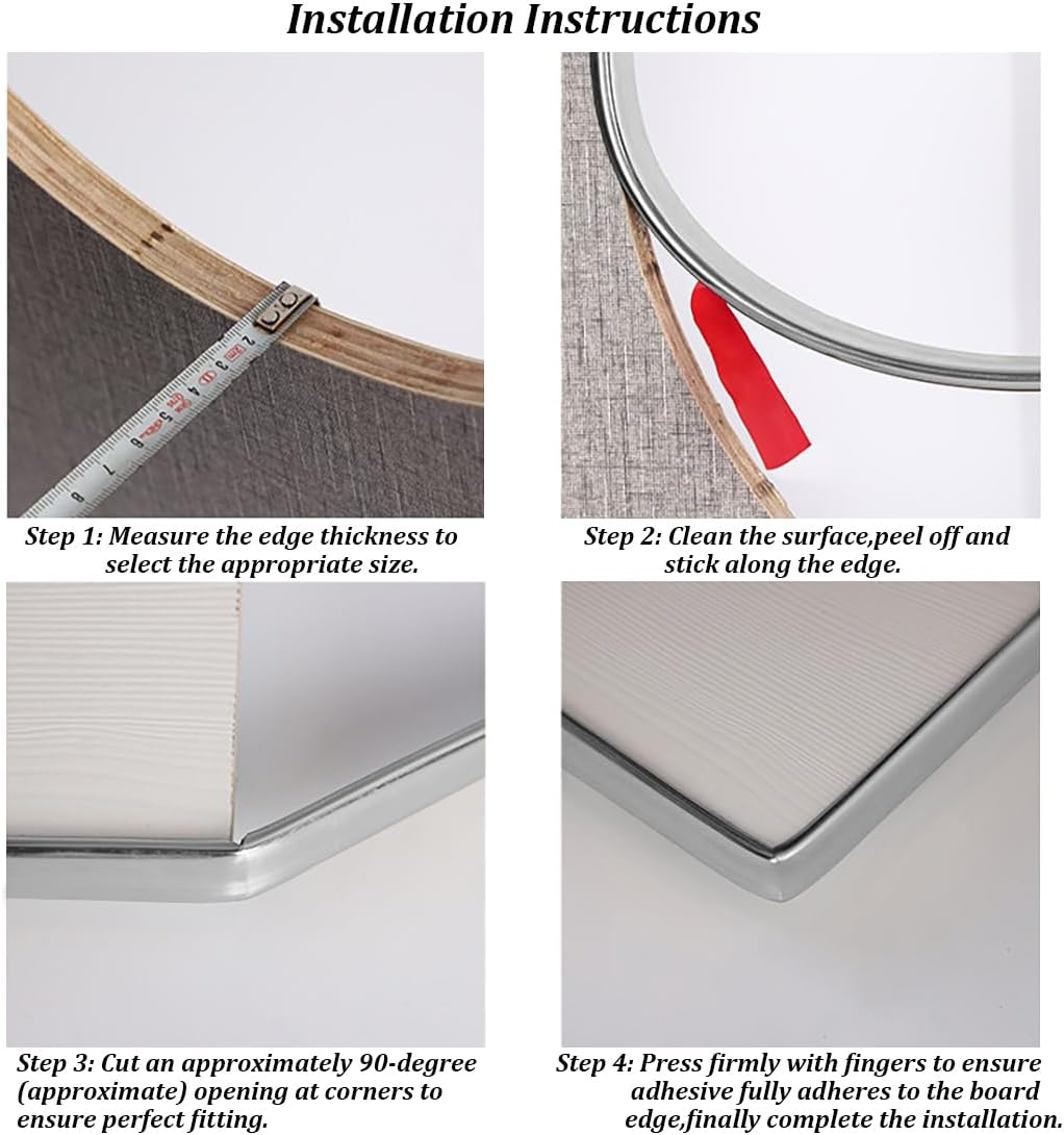 U-Shape Furniture Edge Banding, 5M Flexible Peel and Stick Edge Banding, Self Adhesive Edge Banding, DIY Furniture Edge Trim for Table, Cabinet, Furniture Restoration (18Mm,Silver) image number 3