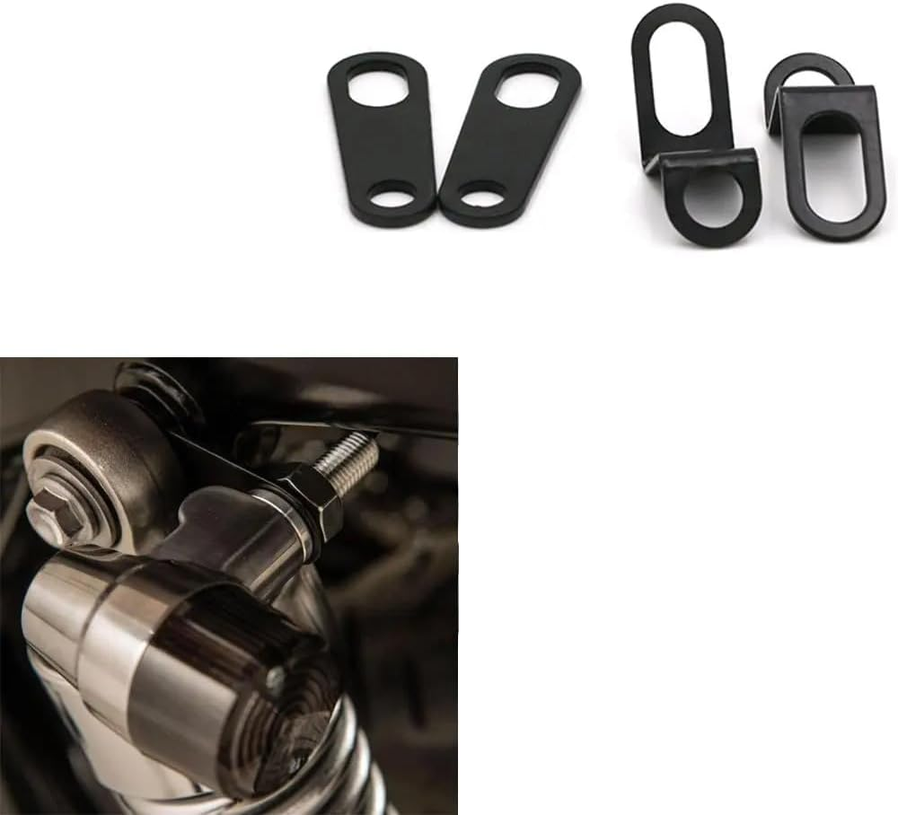 Yehveh 4 Pack Motorcycle Rear Turn Signal Mounting Bracket Lamp Light Relocation Support Mount Holder Stand for Harley Racer Bobber Fork Shock Turnsignals Indicator Aftermarket LED Z/I Type image number 2