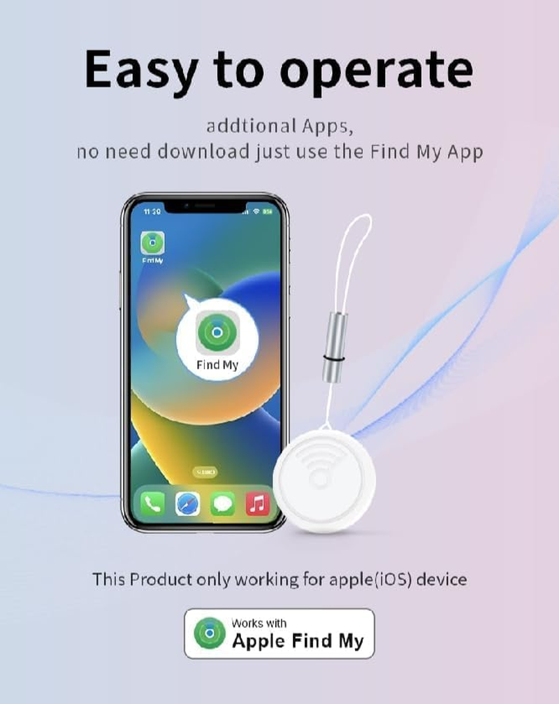 Bluetooth Tracker,Tags 4 Pack Tracker Item Finder Compatible with Apple Find My (Ios Only), GPS Track Your Keys,Wallet,Luggage,Backpack,Kids,Pet and Collars, with Replaceable Battery (Pink) image number 3