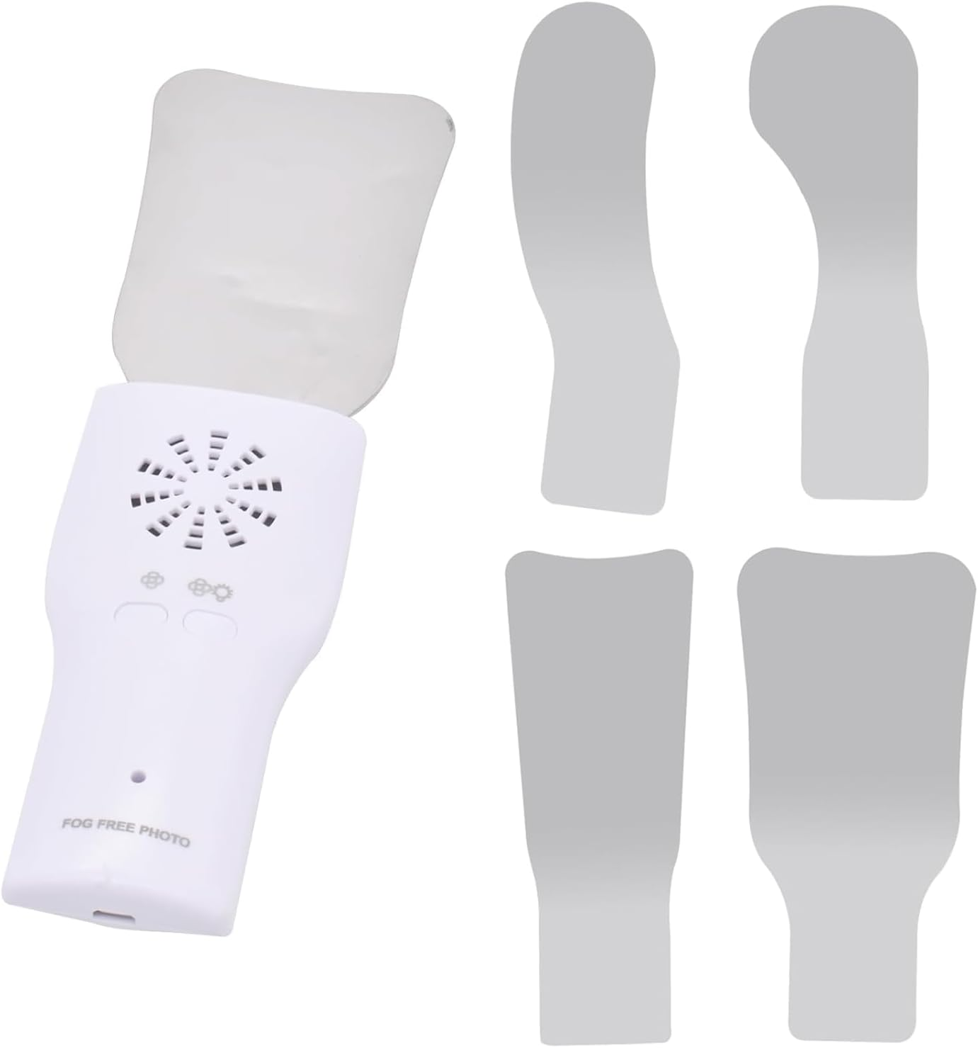 Fog-Free Dental Occlusal Photographic Mirror with Anti-Fog Fan and LED Lighting Handle 4 Reflective Mirrors for Dentistry,Oral Inspection Kit