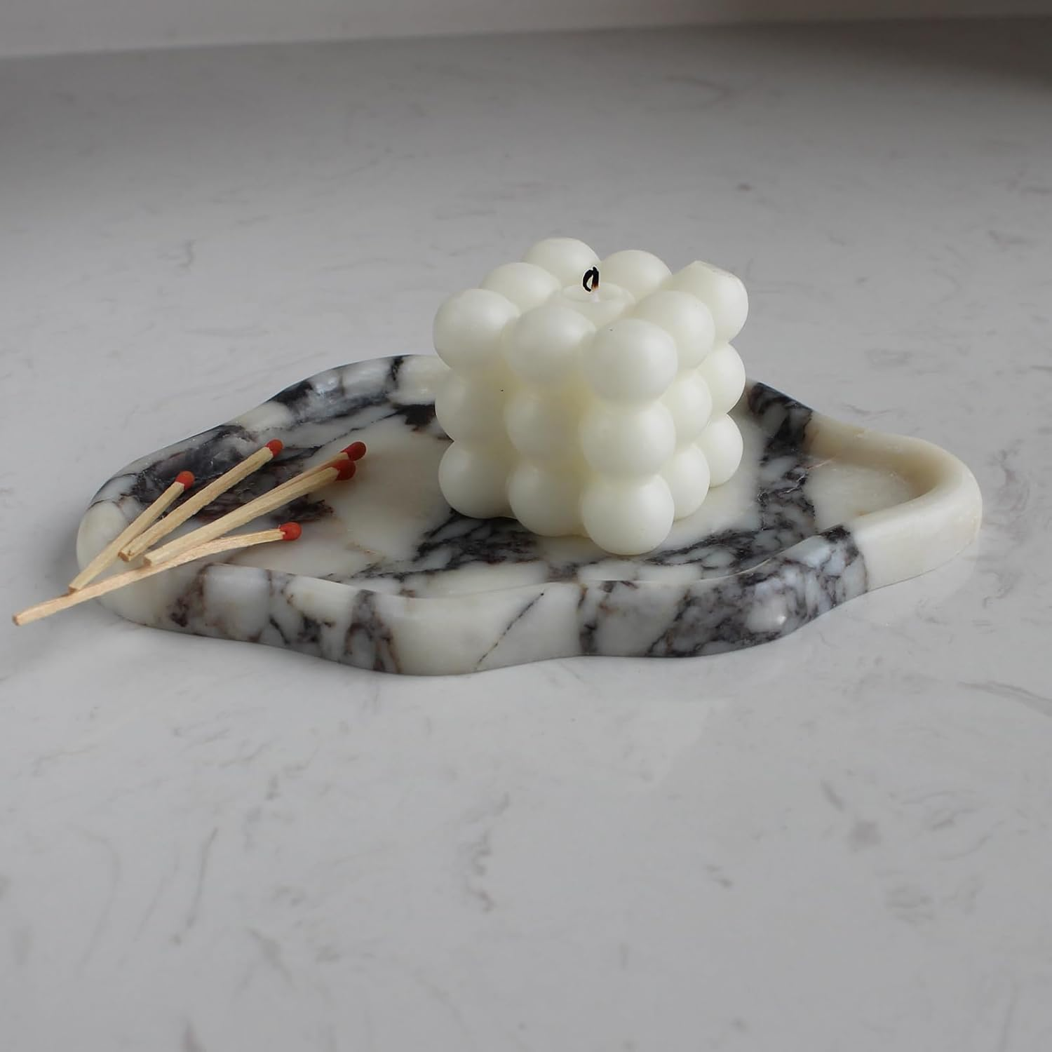 Natural Calacatta Viola Marble Tray Cloud Shape, Jewelry Dish Trinket Dish for Women Gift Home D&eacute;cor - Calacatta Viola image number 5