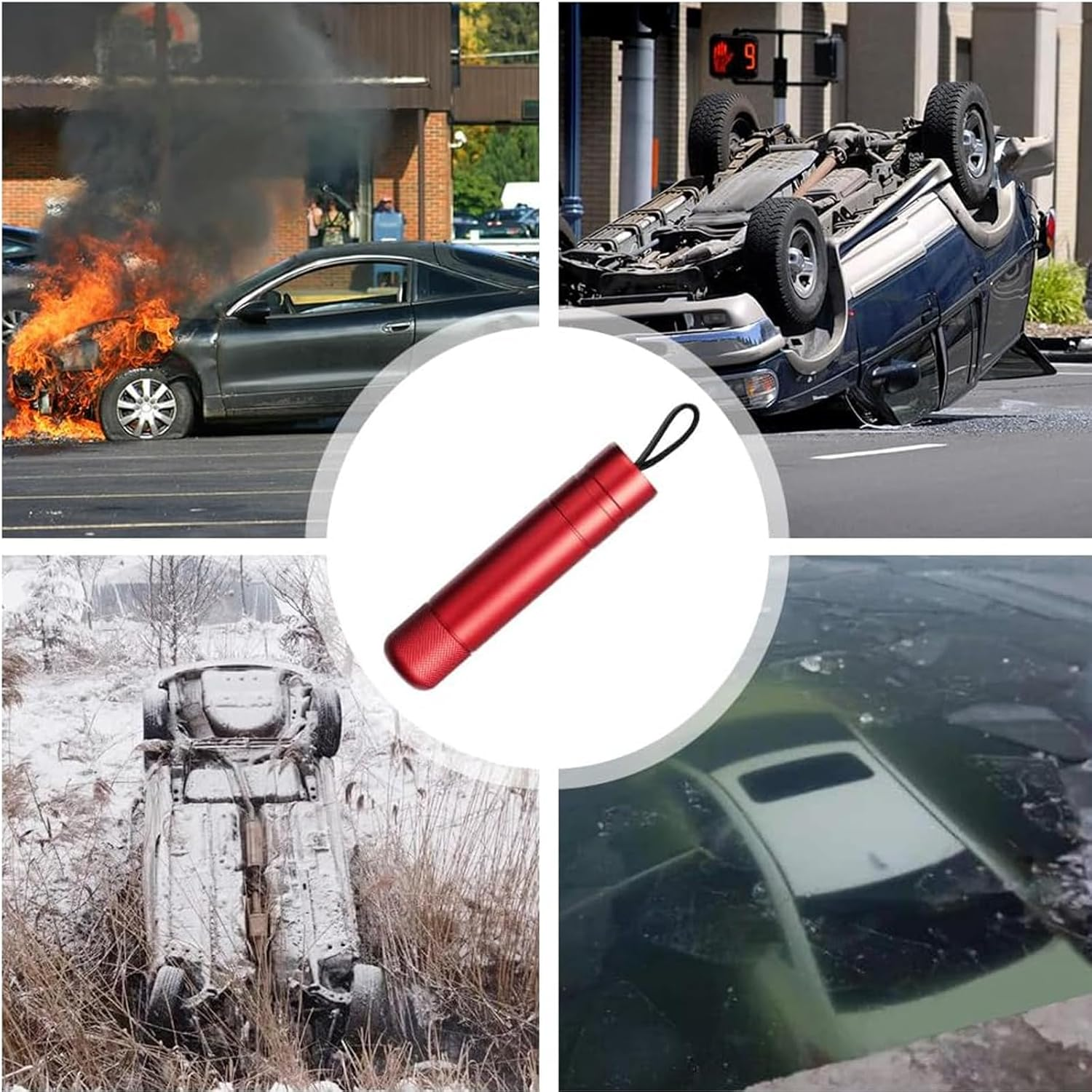 Emergency Hammer Car with Belt Cutter, Compact Portable Emergency Hammer Car, Mechanical Spring Glass Breaker Car Essentials, Upgrade Multifunctional Belt Cutter Emergency Hammer image number 3