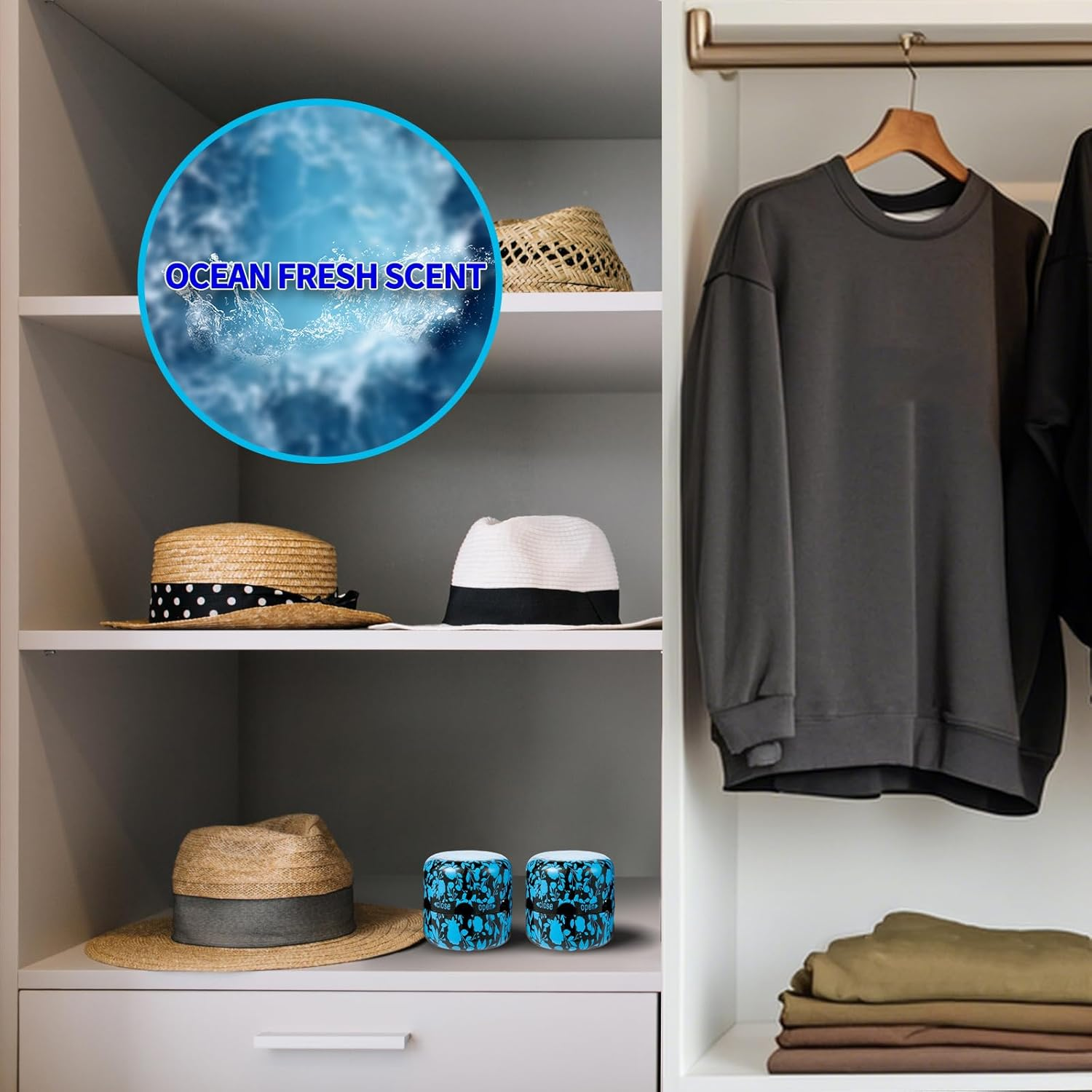 Eco-Fused Deodorizing Pods for Sneakers, Lockers, Gym Bags - 8 Pack - Shoe Deodorizer - Also Great for Homes, Offices and Cars - Easy Twist Lock/Open Mechanism - Ocean Fresh/Linen Scent - Pod Ocean+Linen - 8 Pack image number 5