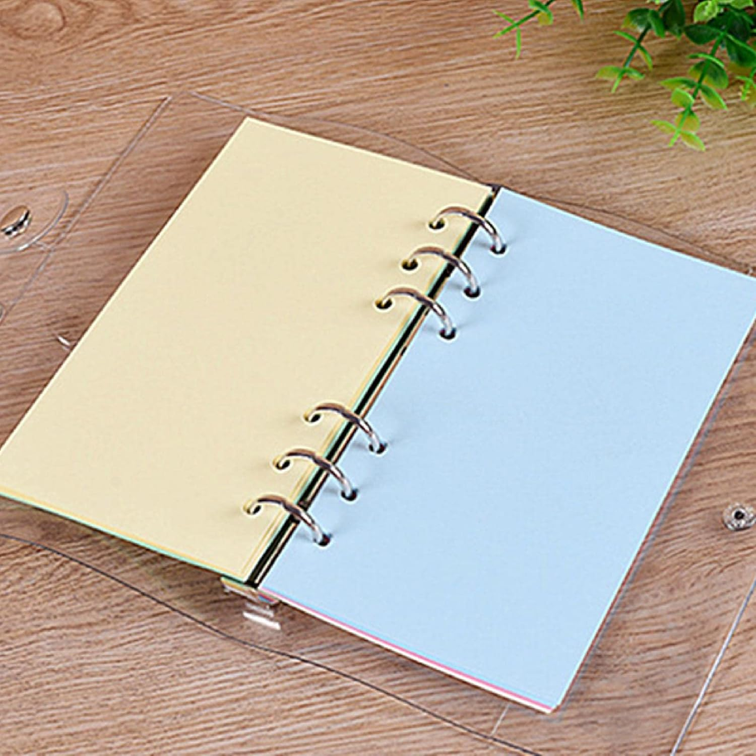 A5 Colorful 6-Hole Punched Ruled Refills Inserts Paper, 5-Color Loose Leaf Planner Filler Paper, 50 Sheets/100 Pages image number 4