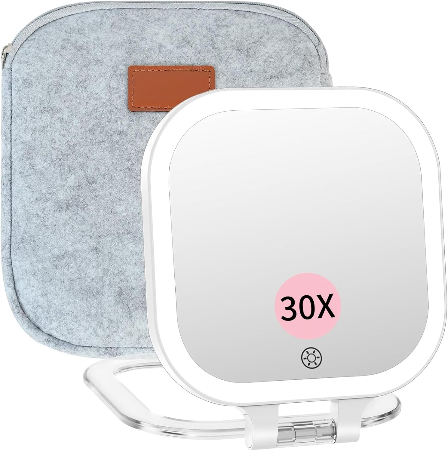 Famihomii Rechargeable Portable Cosmetic Mirror with 10X Magnification, Travel Mirror Illuminated with 3 Lighting Modes, 72 Leds, Makeup Mirror, Ultrathin, Portable for Makeup image number 6