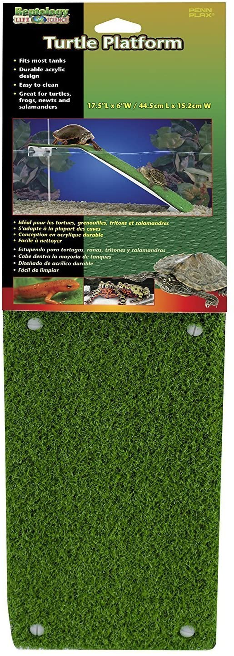 Penn-Plax Reptology Turtle Basking Platform Ramp &ndash; Also Great for Frogs, Newts, Salamanders, and Axolotls &ndash; 17.5&rdquo; X 6&rdquo;