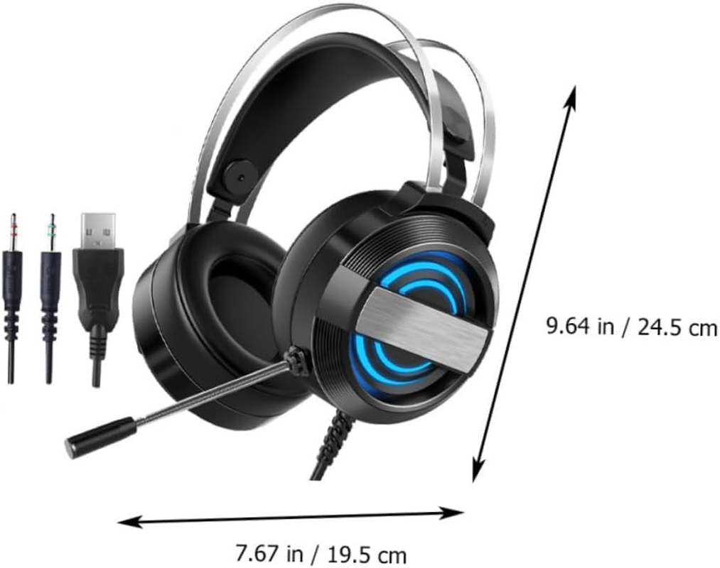 LRXIYODE Wired Gaming Headset Microphone USB Over-Ear Computer Headphone for Black Standard Edition image number 6