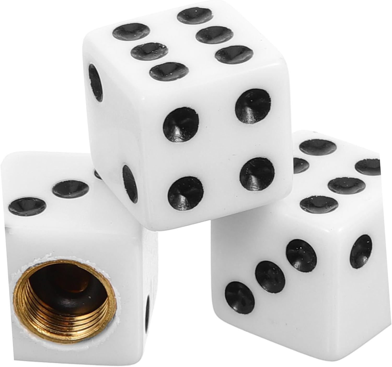 JECOMPRIS 10Pcs Dice Style Valve Stem Caps Leak Dust Caps for Bikes Vehicles Durable Transparent Covers Easy Installation Protection Against - White image number 6