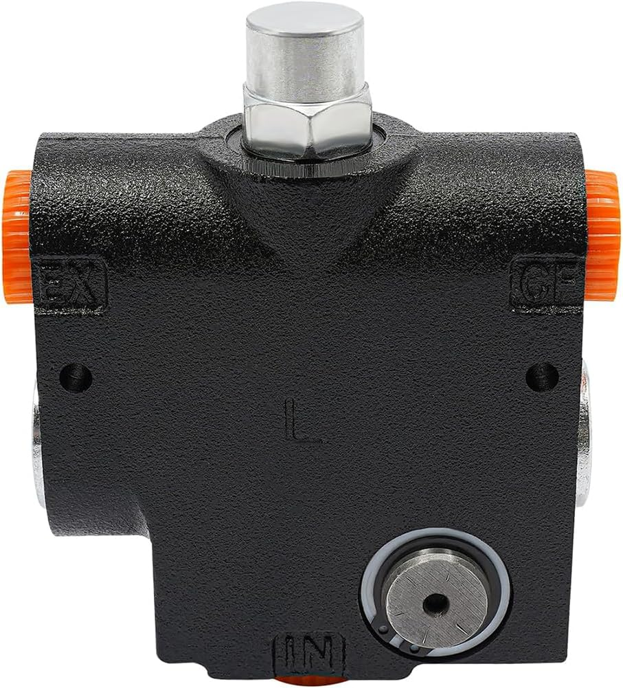 Hydraulic Adjustable Variable Flow Control Valve, 0-16 GPM Directional Control Valve, 500-3000 PSI Pressure Relief Valve, 1/2 Inch NPT Port, LKF-60 Black,1 image number 1