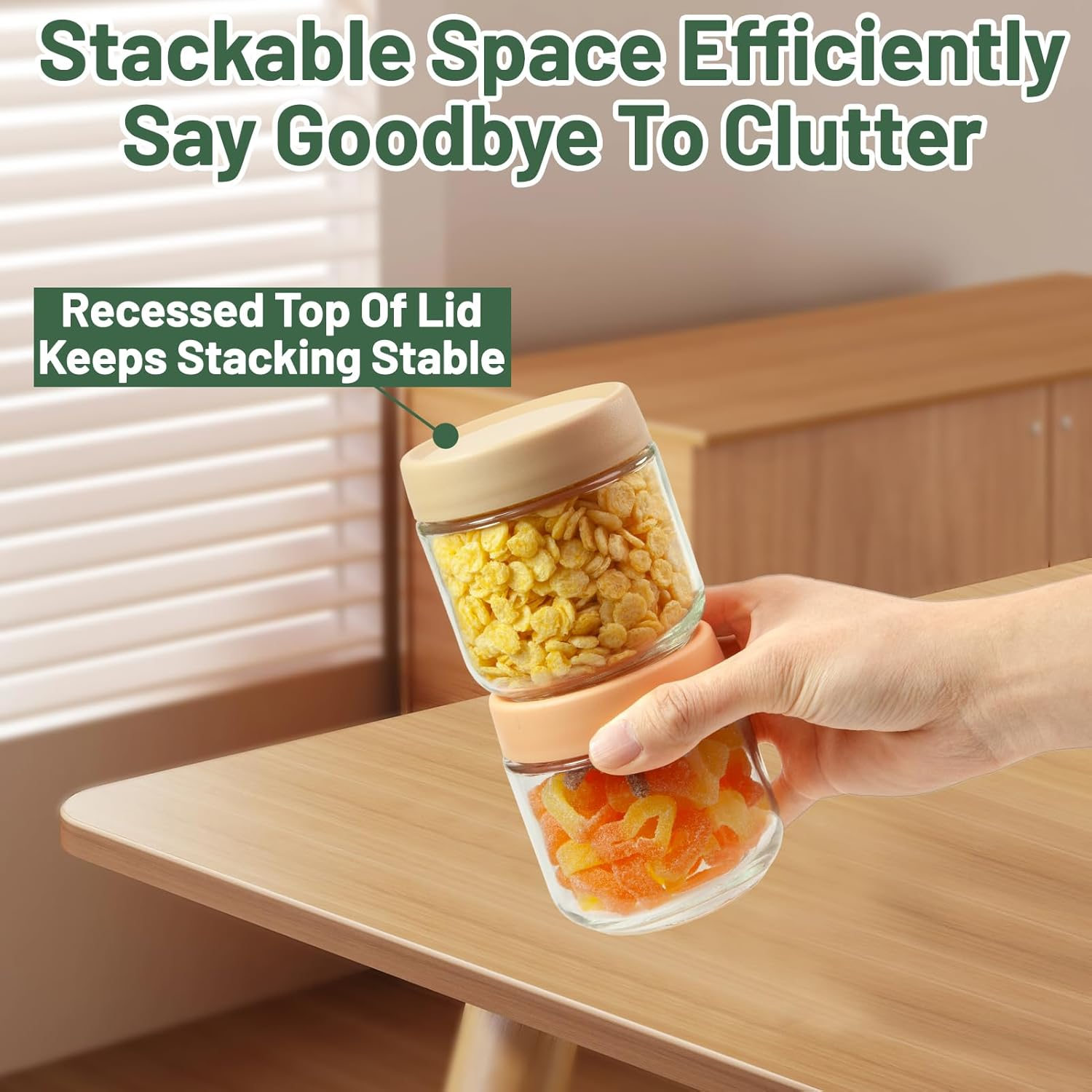 300ML Overnight Oats Containers with Lids,4 Pack Glass Storage Jar Sealing Cover Wide Mouth Mason Food Jar for Overnight Oats Snacks Salad Dressings Fruits Vegetables Yoghurt image number 4