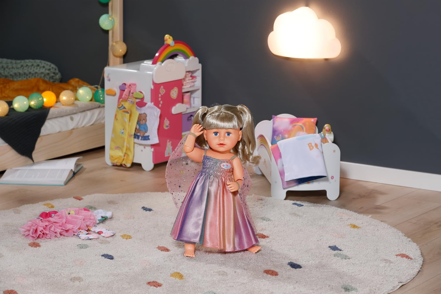 BABY Born Rainbow Dress, Doll Dress with Wings and Glitter for 43Cm Dolls, for Children Aged 3+, 836132 Zapf Creation image number 2