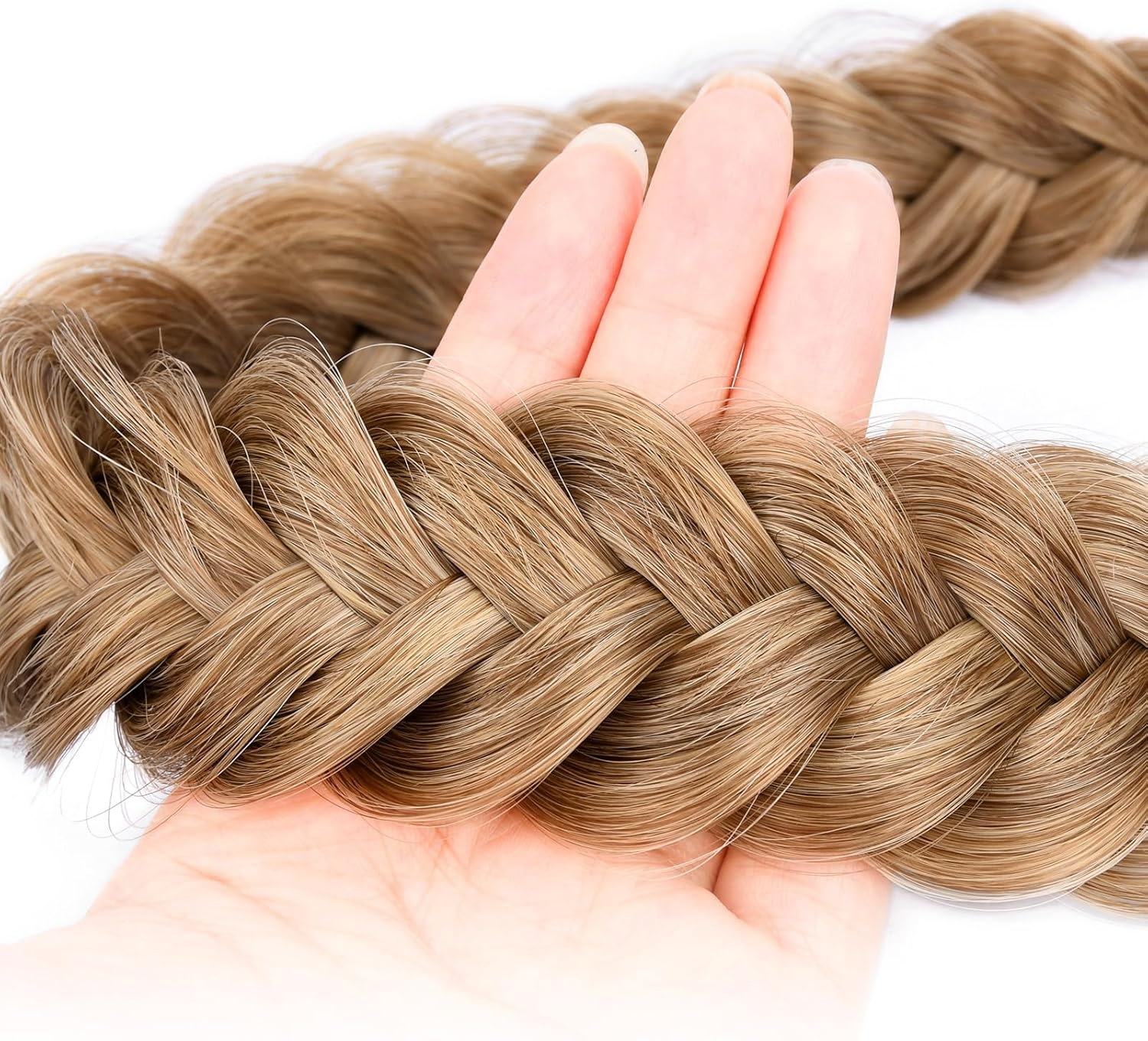 Gledola Messy Synthetic Hair Braided Headband Classic Chunky Wide Braided Headband (Dark Blonde) image number 4