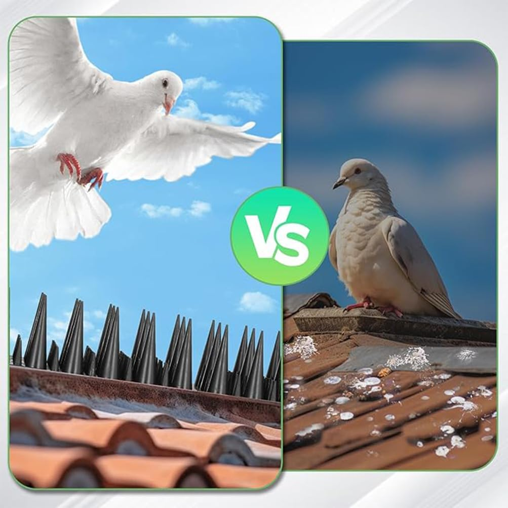 20Pcs Bird Spikes, Heavy Duty PP Plastic Bird Deterrents, Outdoor Spikes Fence Wall Deterrent for outside Roofs Versatile Bird Repellent Scarer Keep Pigeon Possum Cat Owl Away