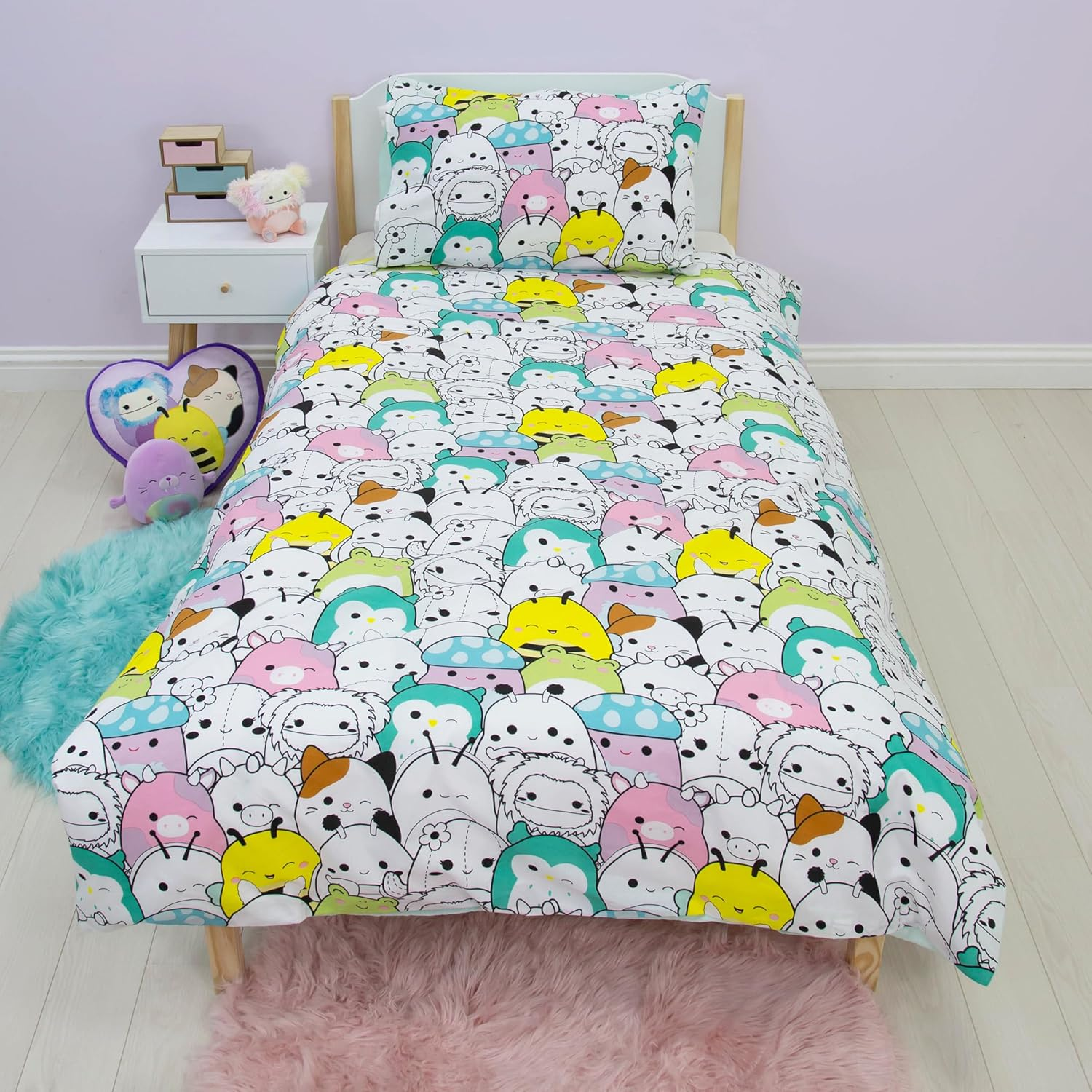 Squishmallows Officially Licensed Flash Design Single Duvet Cover Set | Reversible 2 Sided Characters Bedding Including Matching Pillow Case | Perfect for Kids Bedroom | Polycotton image number 5
