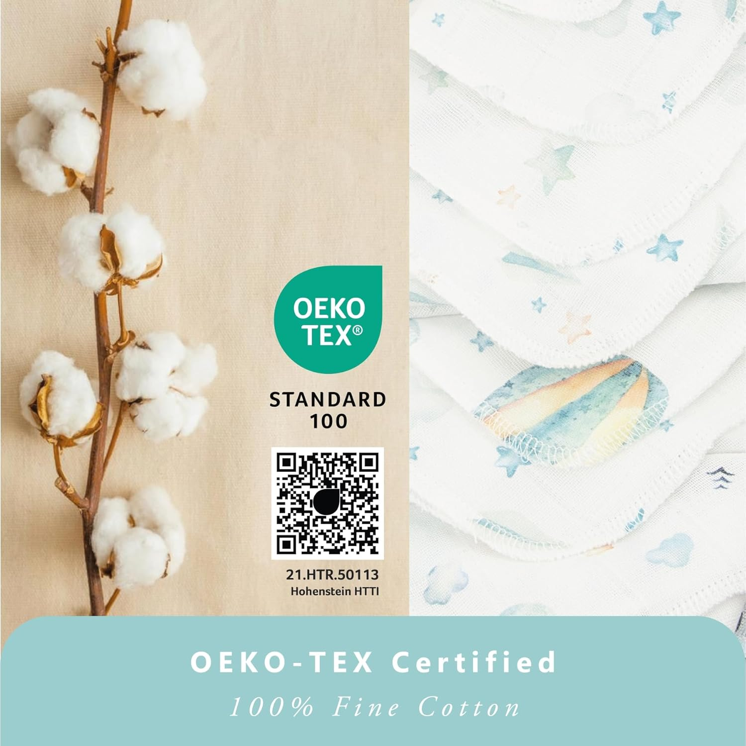 Funnababy Baby Muslin Cloths for Newborn &ndash; Pack of 8, Thin and Quick Dry, Extra Soft Face Muslin, 100% Cotton, Fabric Washcloth, Square Cloth for 0-6 Months, Starter Baby Essential, 30X30 Cm