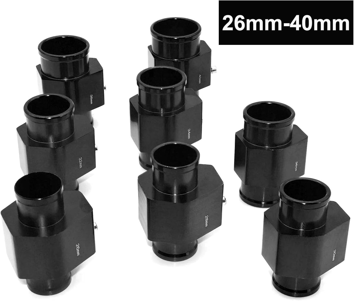 28Mm Universal Water Coolant Temperature Sensor Adapter with 2 Stainless Steel Hose Clamps &ndash; Radiator Hose Fitting for Temp Sensor Replacement image number 1