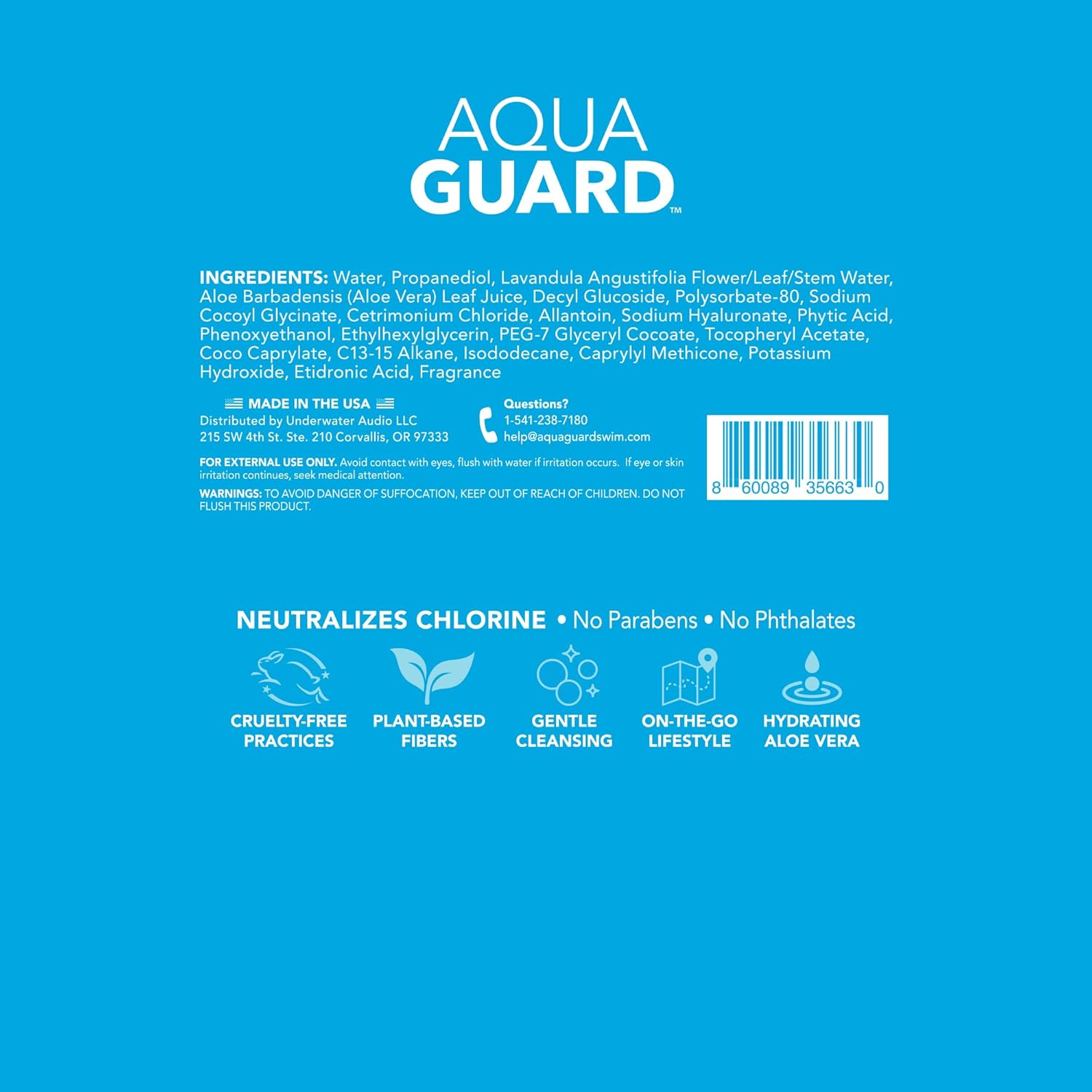 AQUA GUARD After-Swim Face & Body Wipes | Neutralize Chlorine Scent and Residue | Moisturizing RINSE-FREE Formula (1 Pack of 25) image number 1