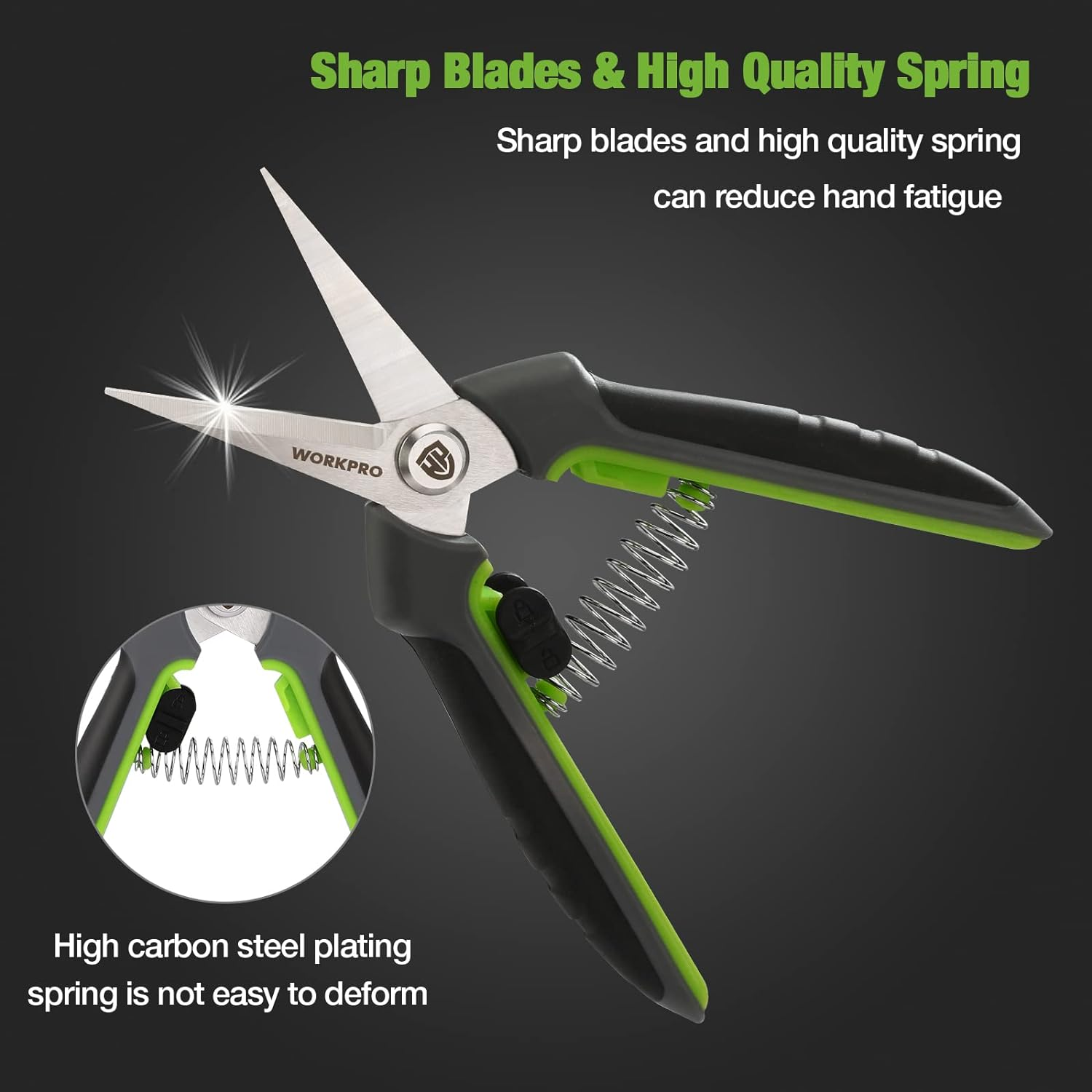 WORKPRO 2 Packs Pruning Shears, 6.5&rdquo; Gardening Scissors Snips Clippers with Precision Blades, Hand Pruner Set with Sheaths image number 2