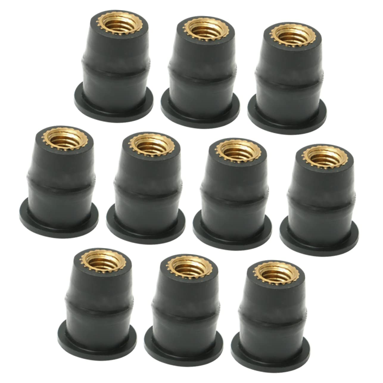 LIFKOME 10Pcs Windscreen Nuts Metric Nuts Rubber Motorcycle Parts Replacement for Old Broken