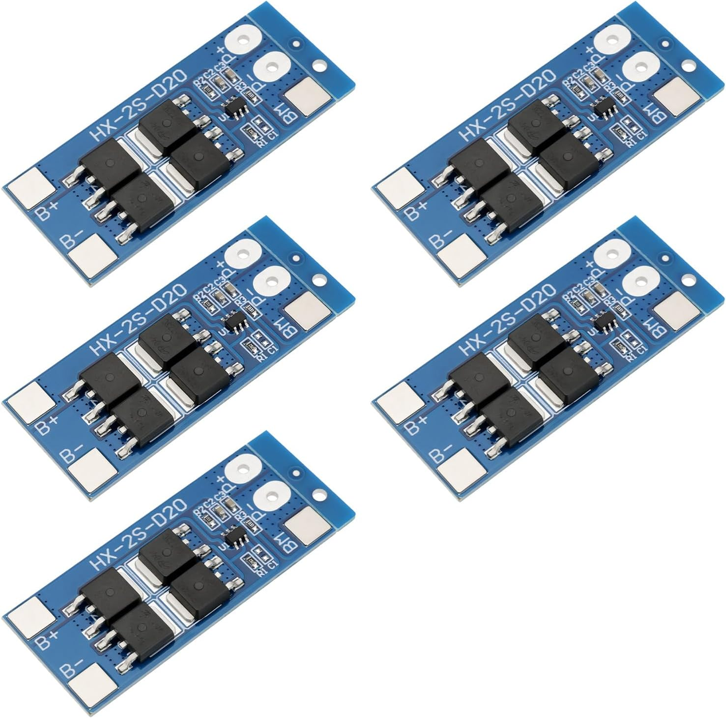 VGOL 5Pcs Battery Protection Board 2S 7.4V 13A Balance Li-Ion Lithium 18650 Battery Charger Board for Lithium Polymer Lithium Ion Batteries 46X20X3.6Mm image number 2