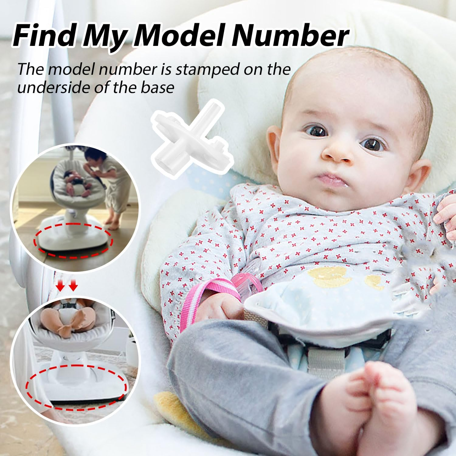 Mobile Connector Replacement for 4Moms Mamaroo, Toy Pole Bar Conversion Attachment Compatible with 4Moms Mamaroo'S Model 1037 Toy Stand Accessories Parts image number 3