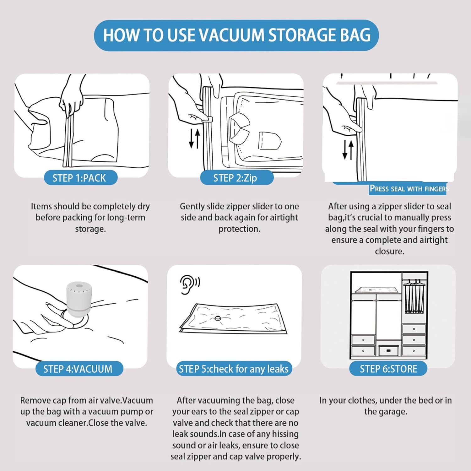 12 Pack Vacuum Storage Bags with Electric Pump, Space Saver Bags for Clothes, Travel Luggage, Moving Home, and Storage Organisation - Compress and save 3X Space image number 4