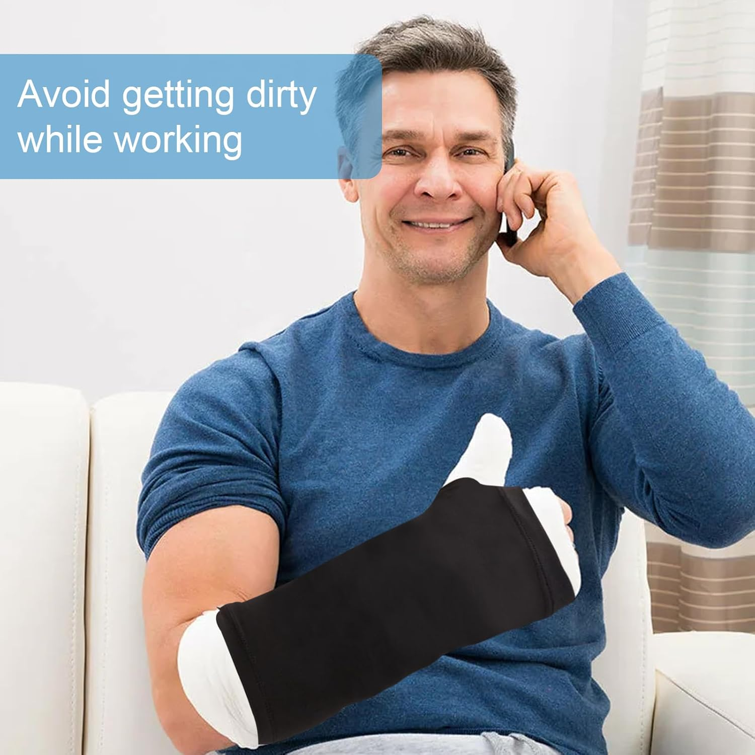 4 Pack Arm Cast Cover Elastic Short Cast Covers Protector Arm Sling Sleeve Cast Decorations for Arm Bath Shower Cast Wound Covers Removable Washable Cover 11 Inch Length X 9-11 Inch Circumference image number 1