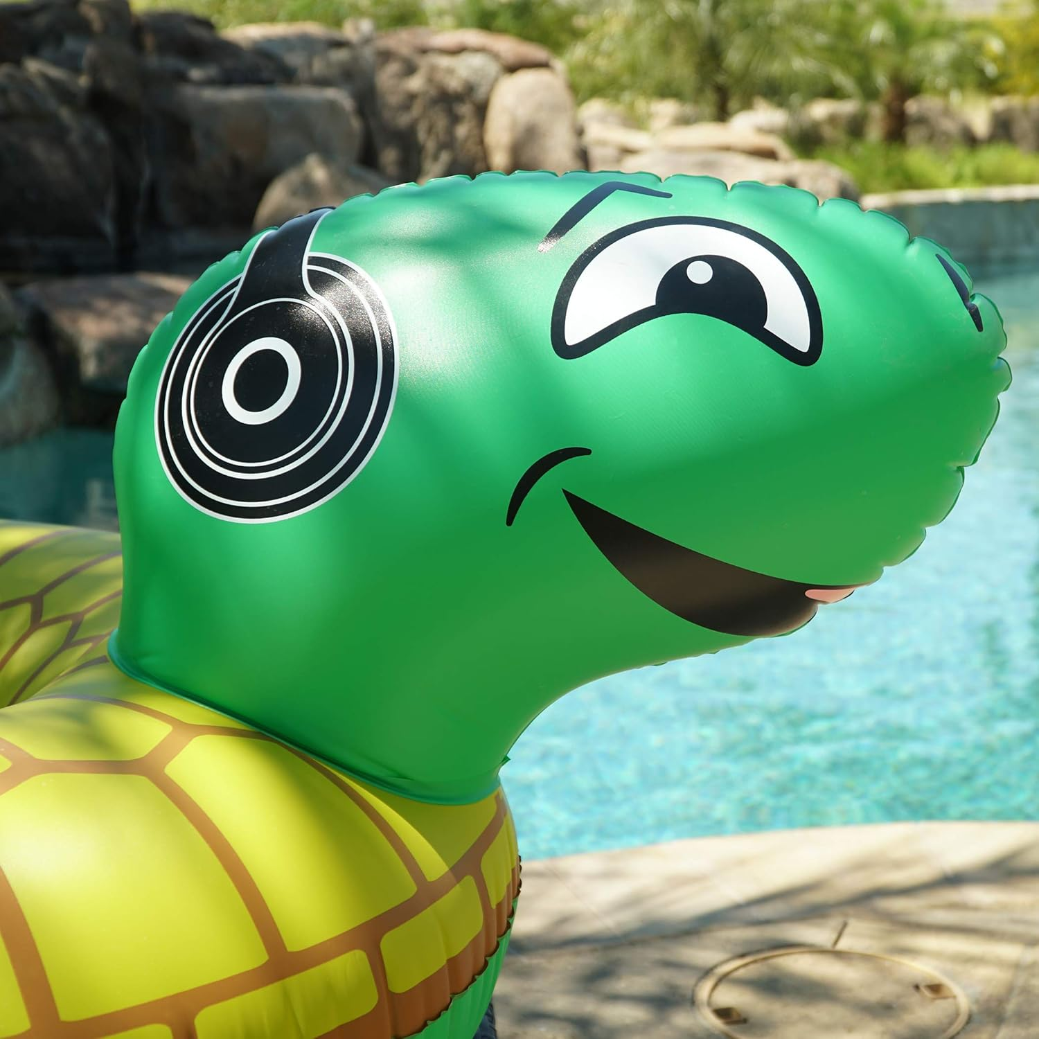 Gofloats Rockin&rsquo; Turtle Party Tube Inflatable Raft | Fun Pool Float for Adults and Kids image number 6