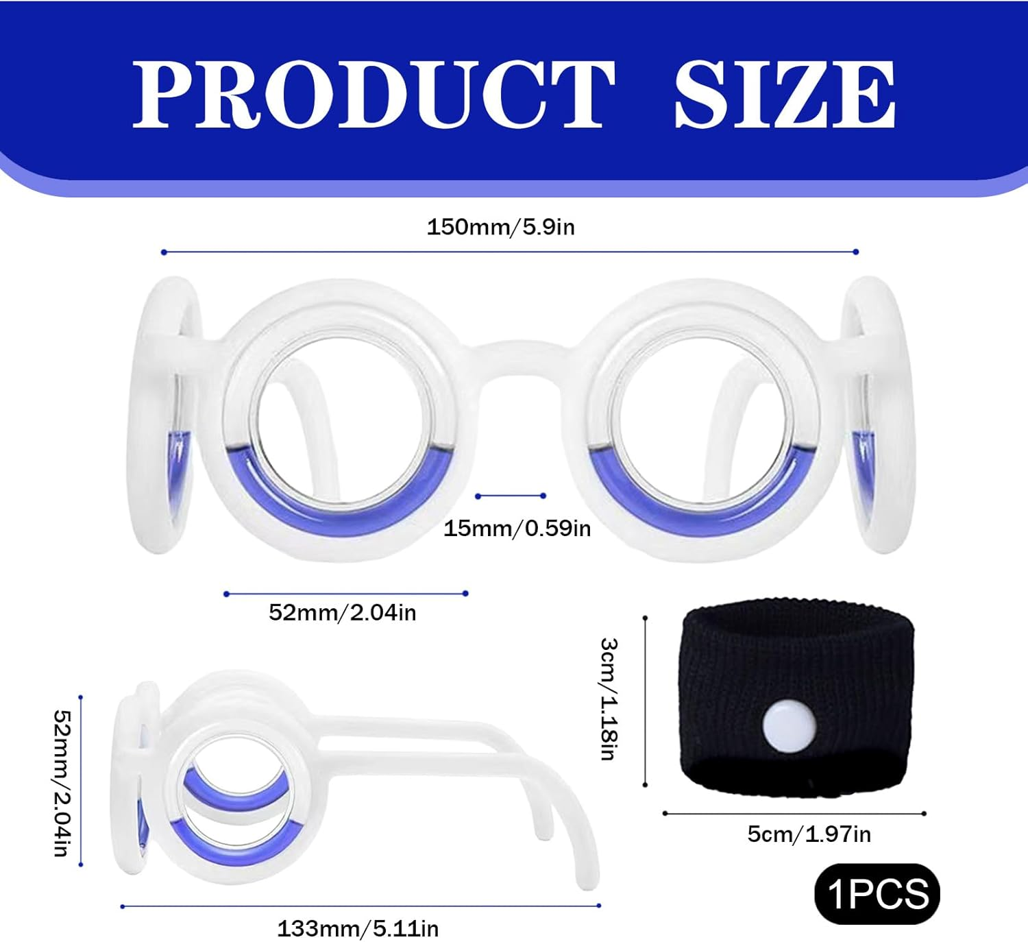 Motion Sickness Glasses, Portable Motion Sickness Glasses, Lens-Free Liquid Glasses, Suitable for Dizziness Caused by Motion Sickness, Seasickness, and Movement in Adults and Children. image number 4