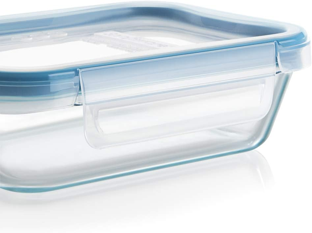 Snapware Total Solution 4-Piece Rectangle Food Storage Container Set &ndash; Durable Pyrex Glass with Tab Locking Lids for Secure Storage &ndash; Clear, 470Ml & 1.5 Litre Capacity image number 3