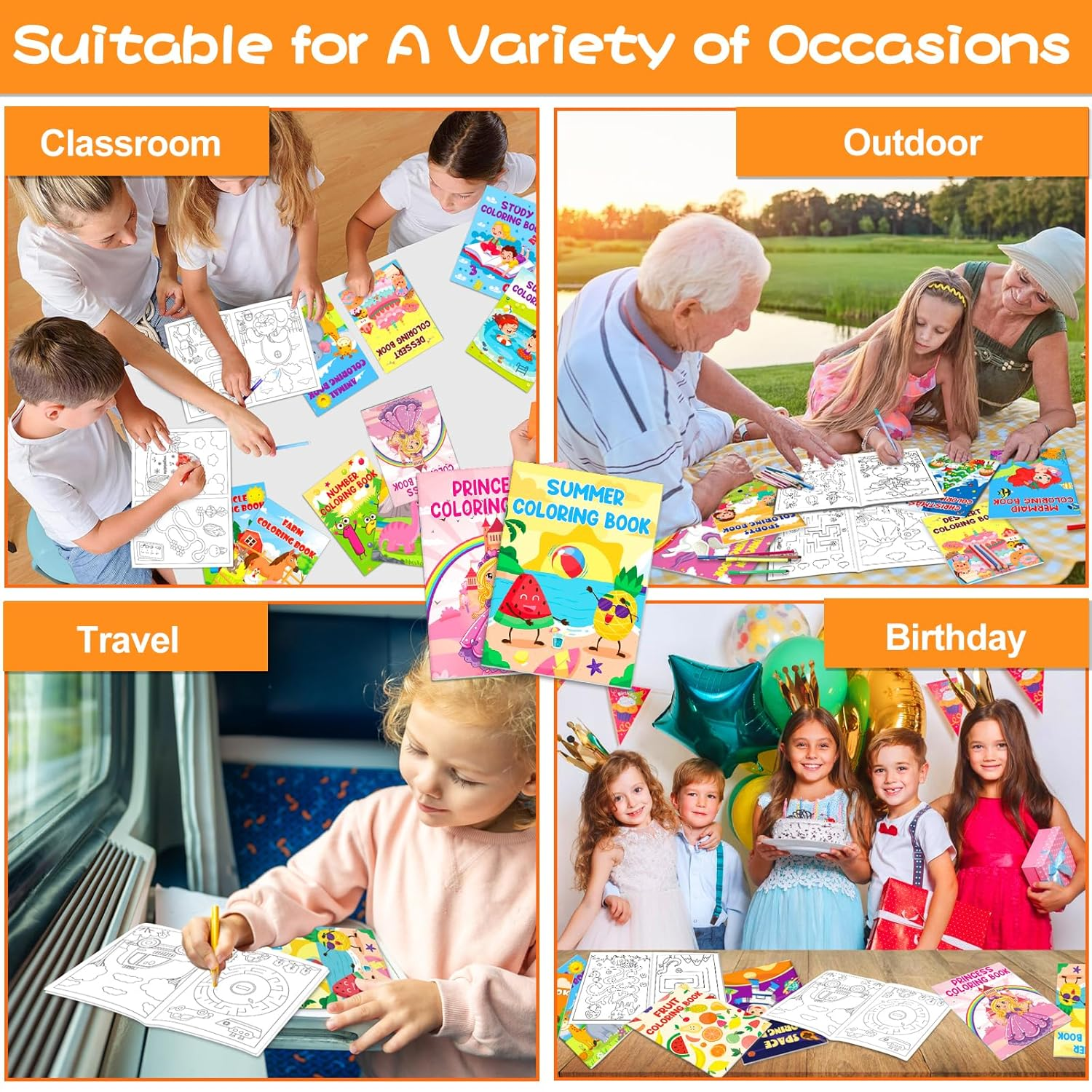 Lionoble 24 Pack Coloring Books for Kids Ages 4-8, Small Coloring Books for Kids Party Favors Bulk Birthday Gifts Goodie Bags Stuffers Classroom Activity Includes Animals Mermaid Dinosaur image number 4