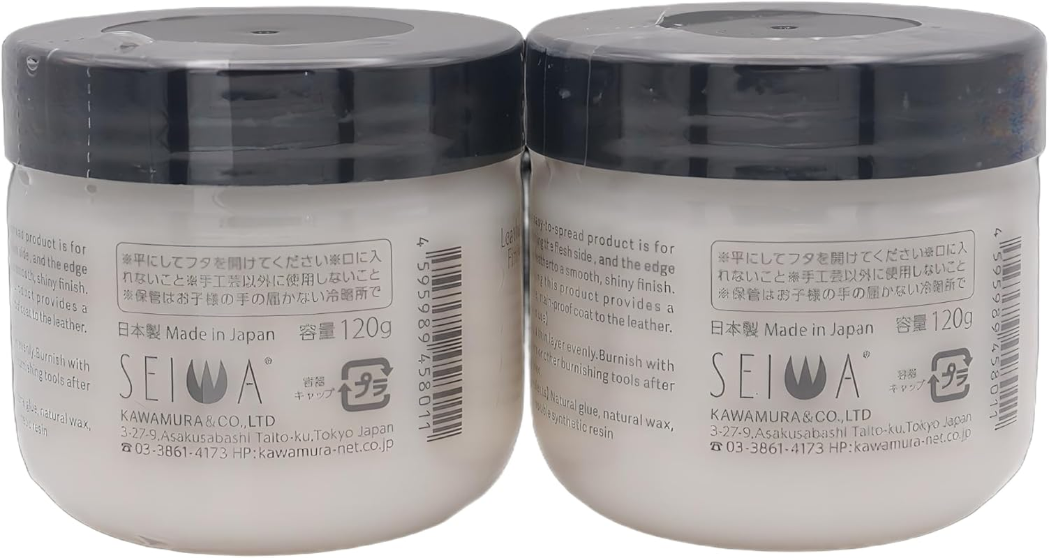 Tokonole Leathercraft Burnishing Agent - 2 Pack (120G Each, Clear) | Japanese Leather Edge & Flesh Side Finisher | Water-Based, Non-Toxic | Made in Japan image number 6