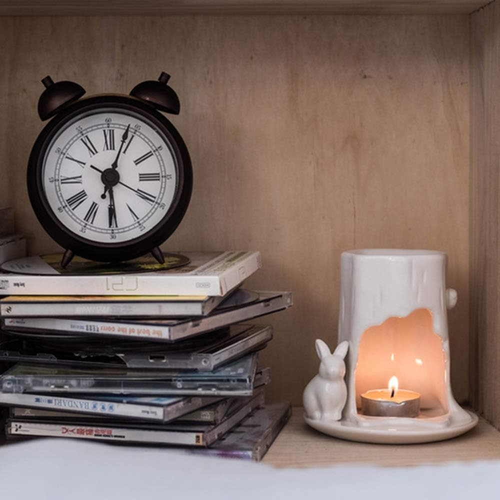 Scented Candle Fragrance Melter Tea Light Holder,Wrought Iron Home Aromatherapy Candle Stand Oil Burner Ceramic Candle Holders Aroma Living Room Porcelain Ceramic Wax Melt Burner image number 3