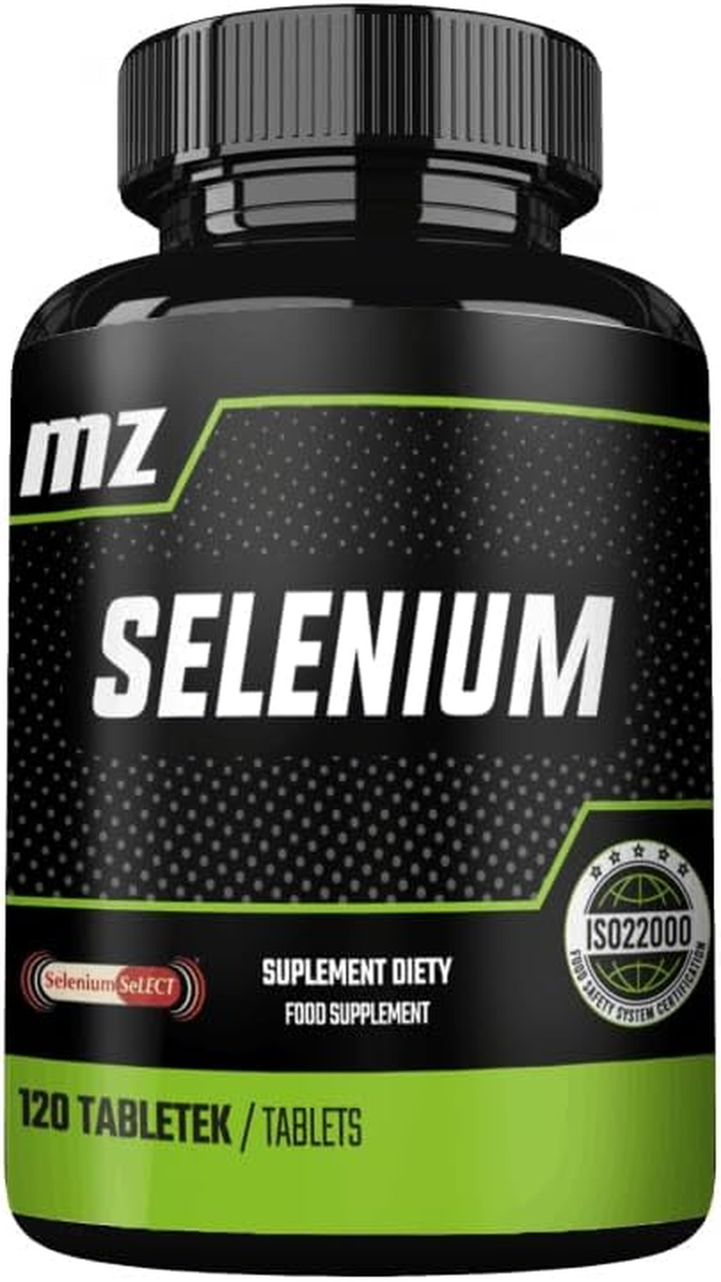 Selenium 200 &Mu;g per Tablet - L-Selenomethionine - 120 Vegan Tablets - 4 Months Supply - for Antioxidant Support - Diet Supplement by MZ