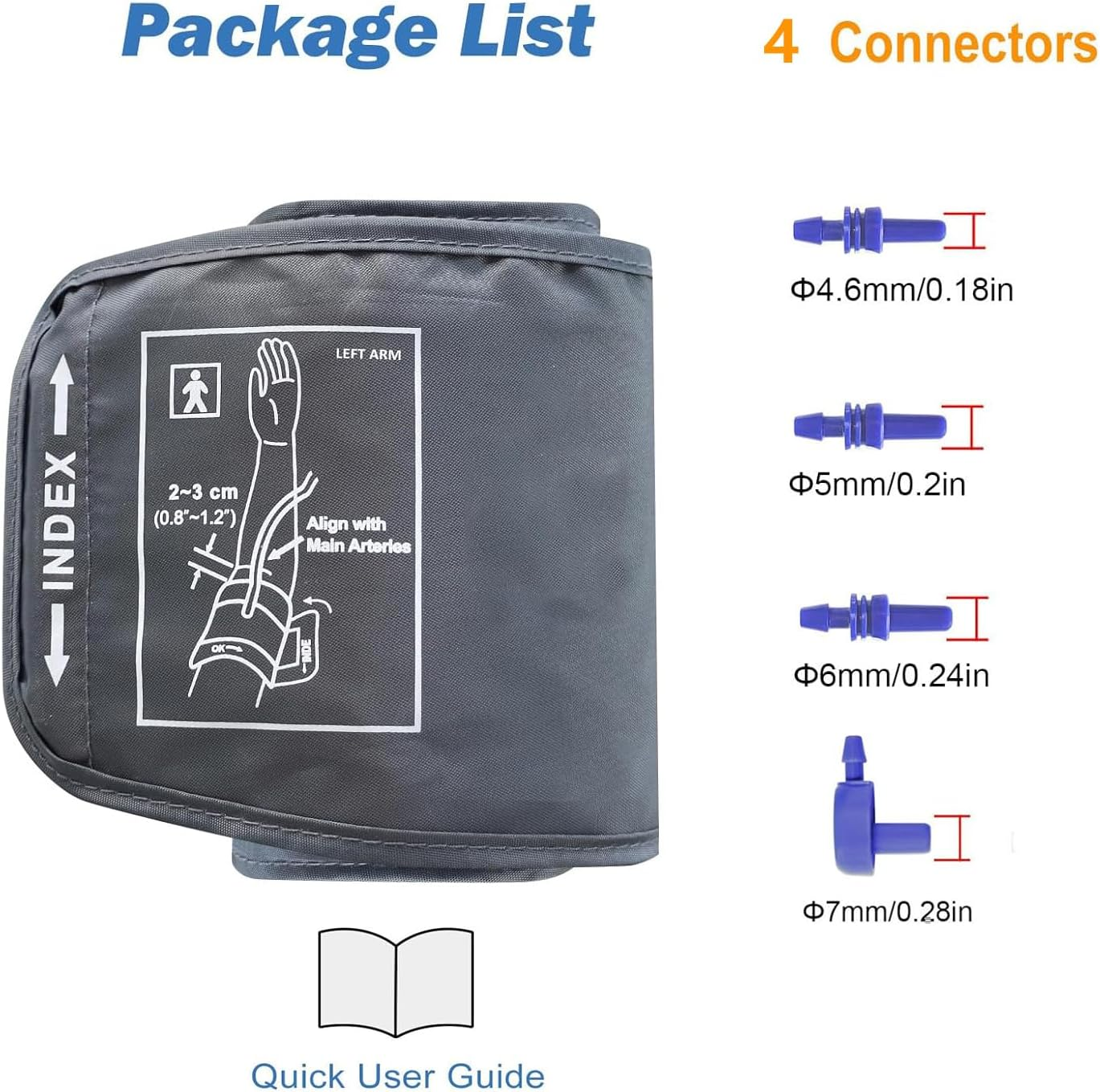 Replacement Extra Large Cuff for Omron BP Monitors 22-52CM Big Arm - Adjustable XL Blood Pressure Cuff, Includes 4 Universal Interface image number 3