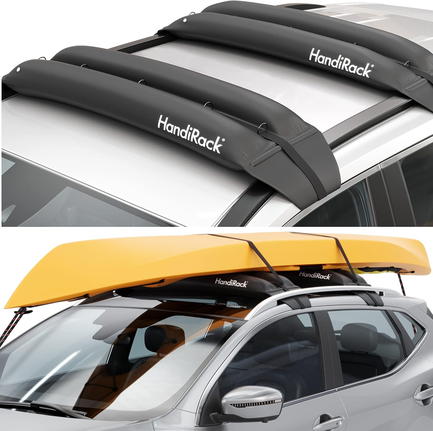 Handirack - Universal Inflatable Roof Rack Bars (Black) - Free TIE Downs Included - Fits Most Cars and SUVS image number 1