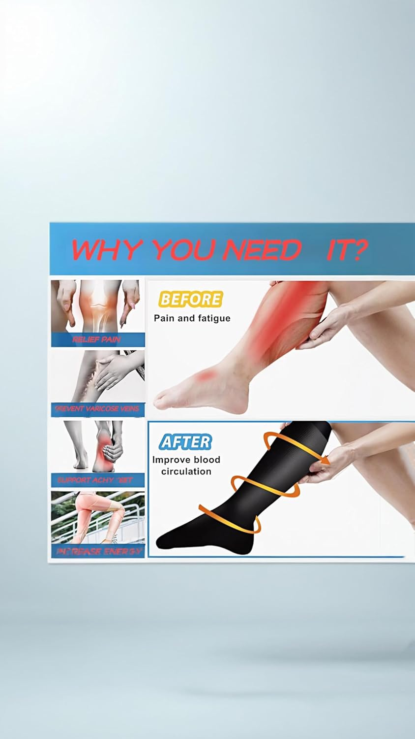 Honwor 4-Pack 20-30 Mmhg Compression Socks for Athletes, Pregnancy, Travel - Boost Circulation, Reduce Swelling, Enhance Performance image number 5