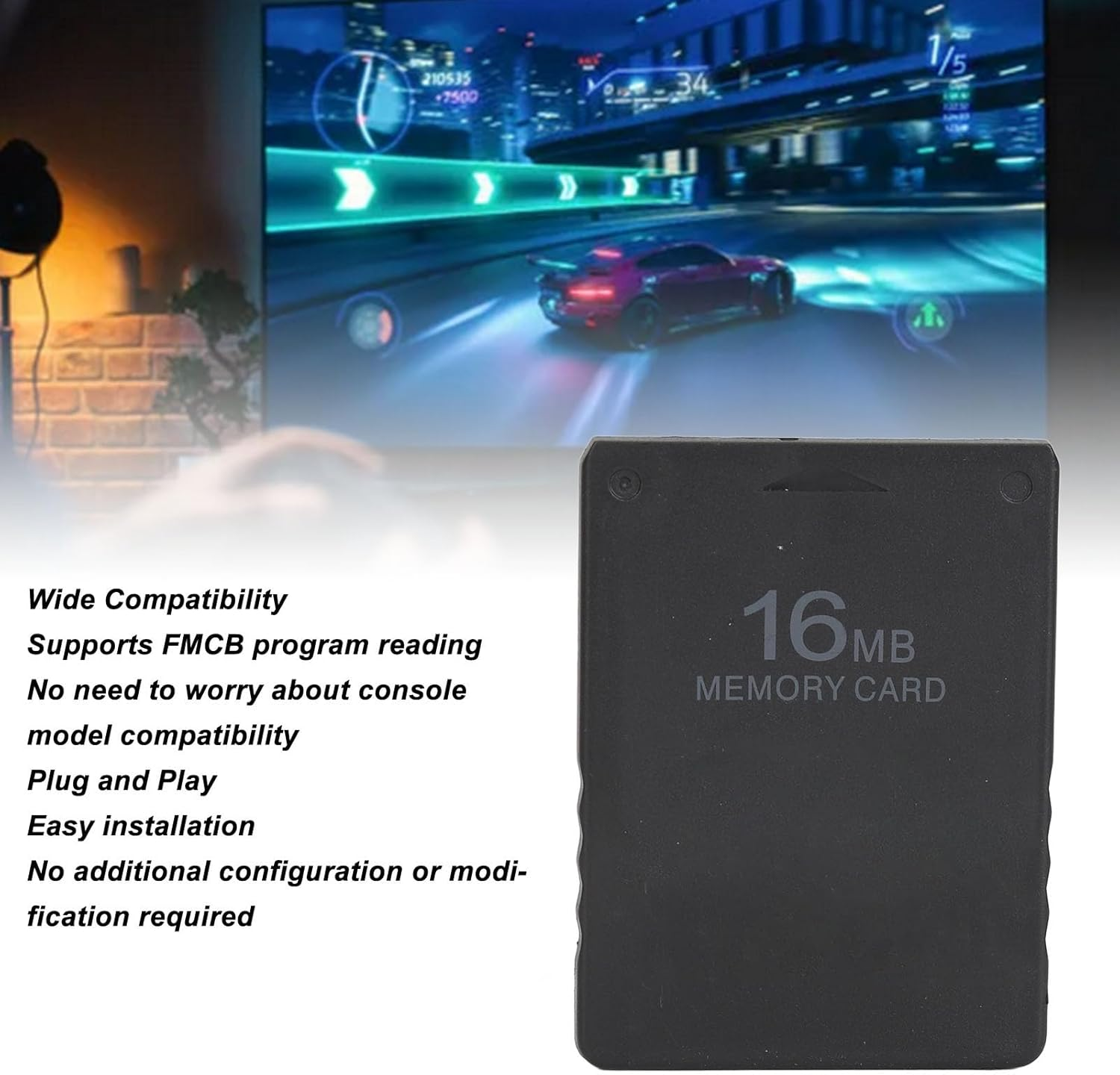 Memory Card for PS1, Portable Stick Plug and Play, Thick Machine V1.966, USB Game Start Card (16MB) image number 3