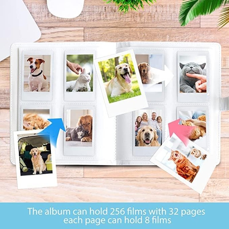 256 Pockets Photo Album, Mini Instant Photo Album Picture Case for Fujifilm Instax Film 7 8 9 11 Instant Cameras, 3 Inch Card Binder Pockets Photo Card Binder, Family Albums for Polaroid Kodak HP(PK) - Pk image number 5